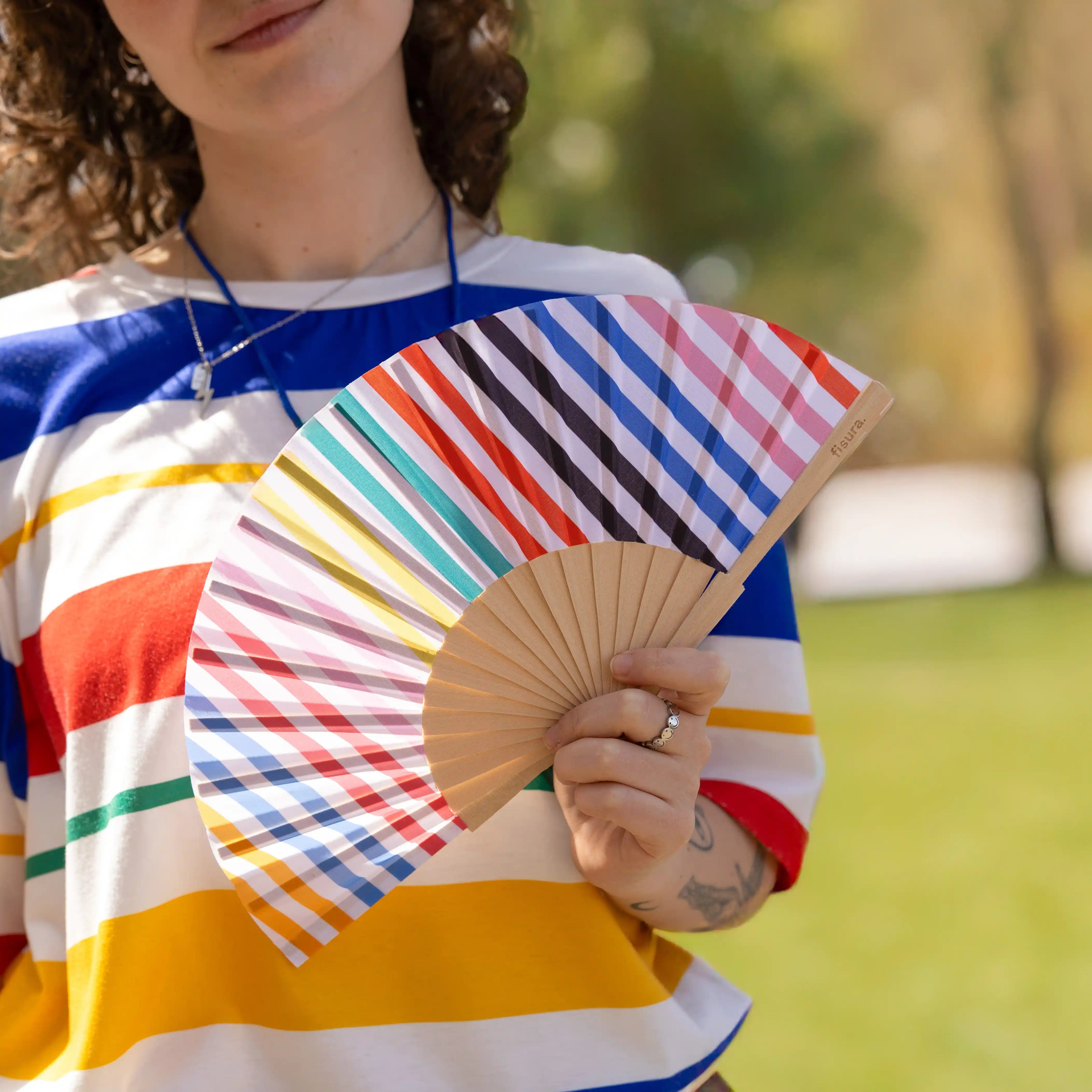 Abanico mini “Rayas” multicolor