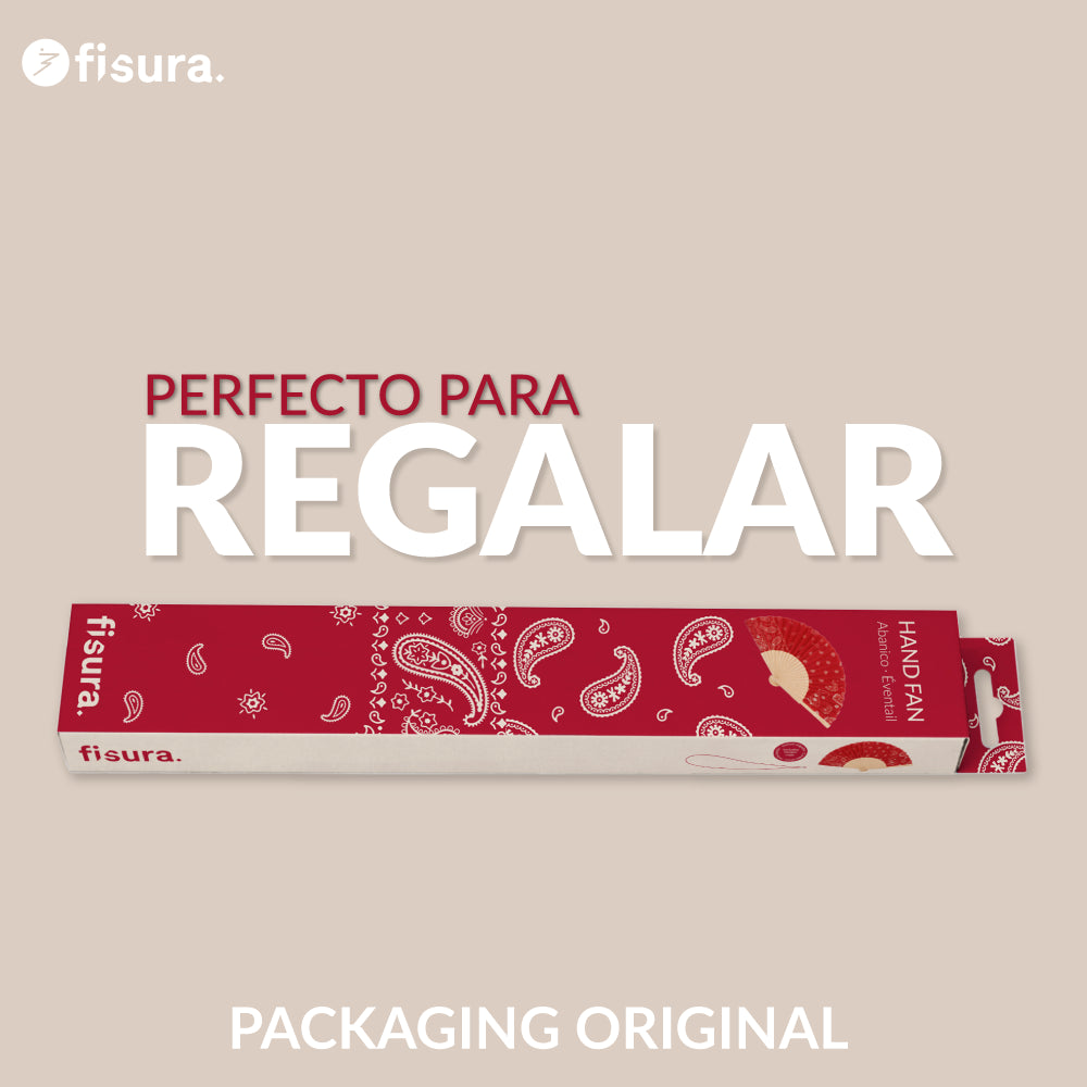 Abanico “Paisley” granate