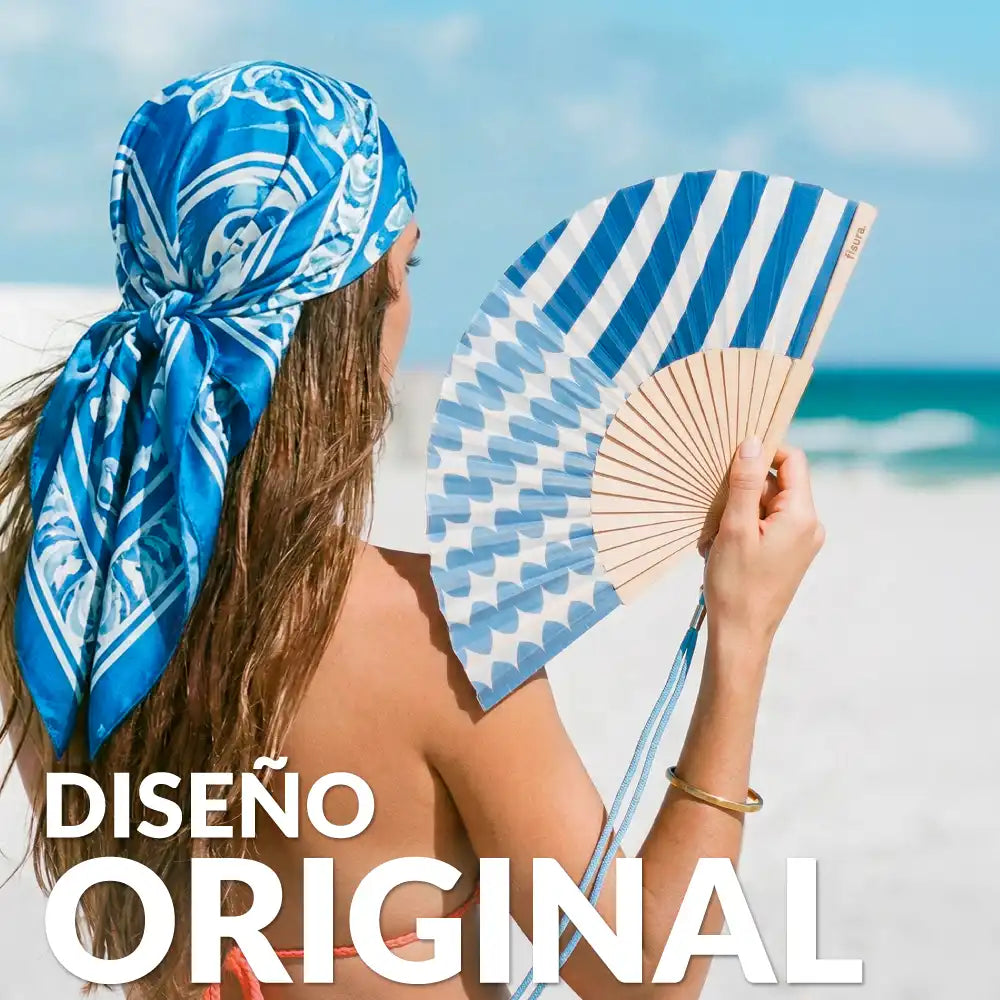 Abanico “Simétrico” azul