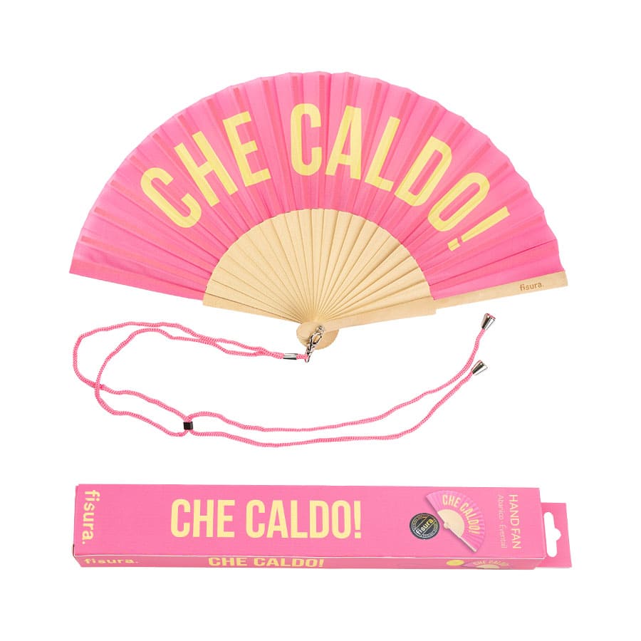 Abanico "Che caldo" rosa