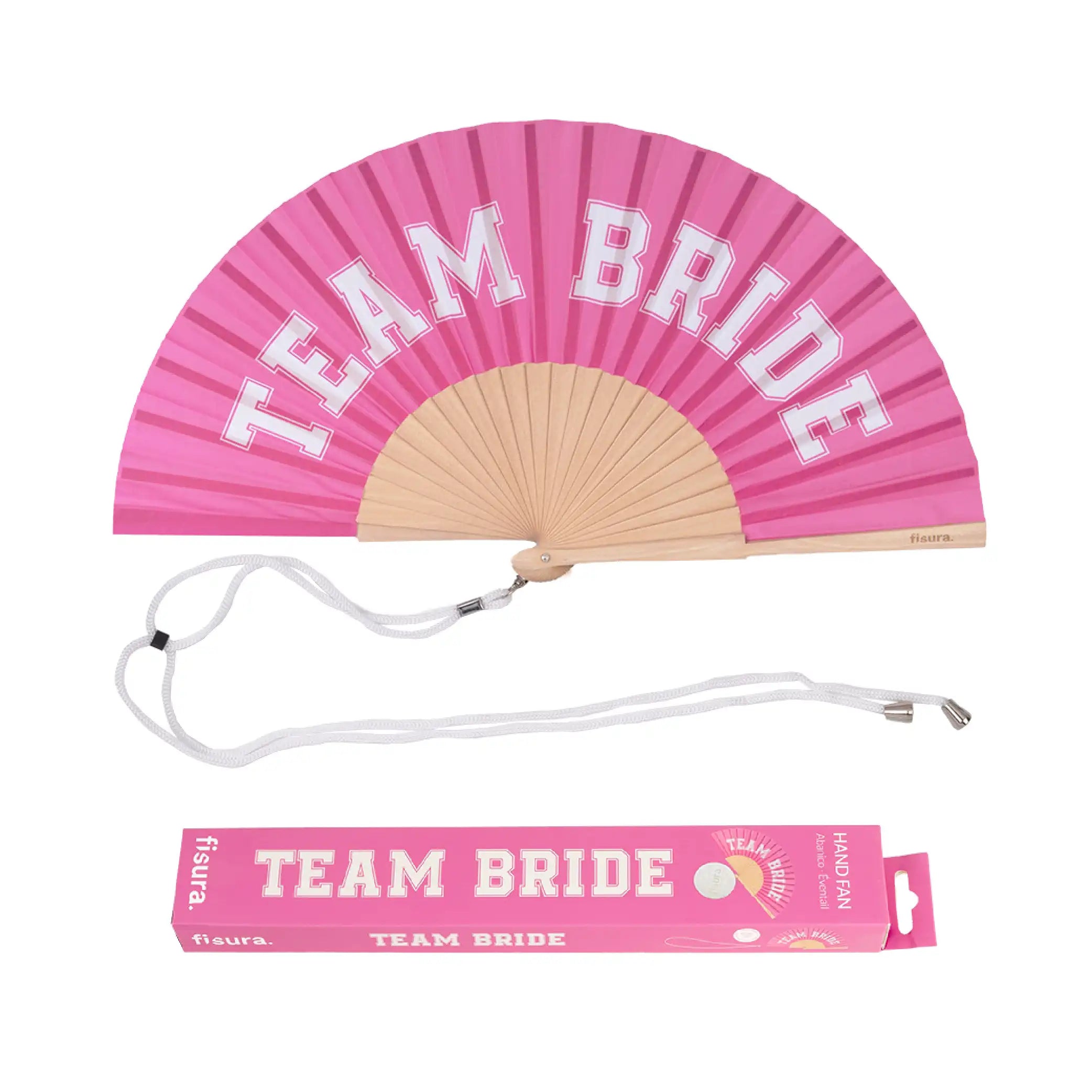 Abanico “Team bride” rosa