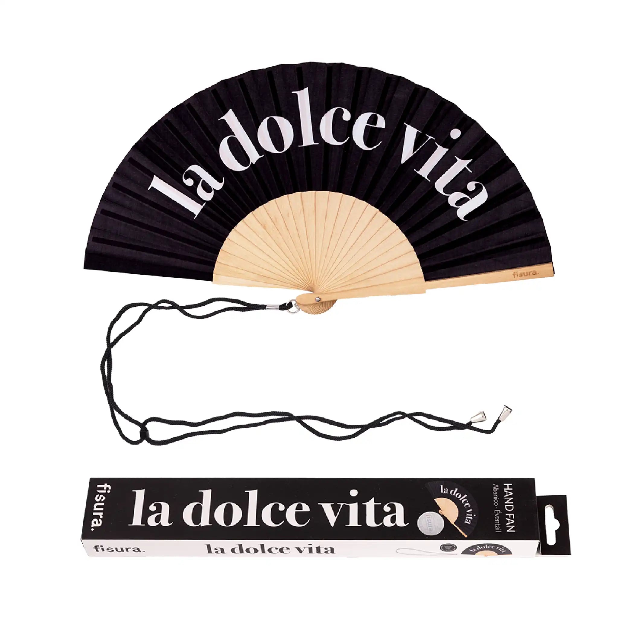 Abanico “La dolce vita” negro