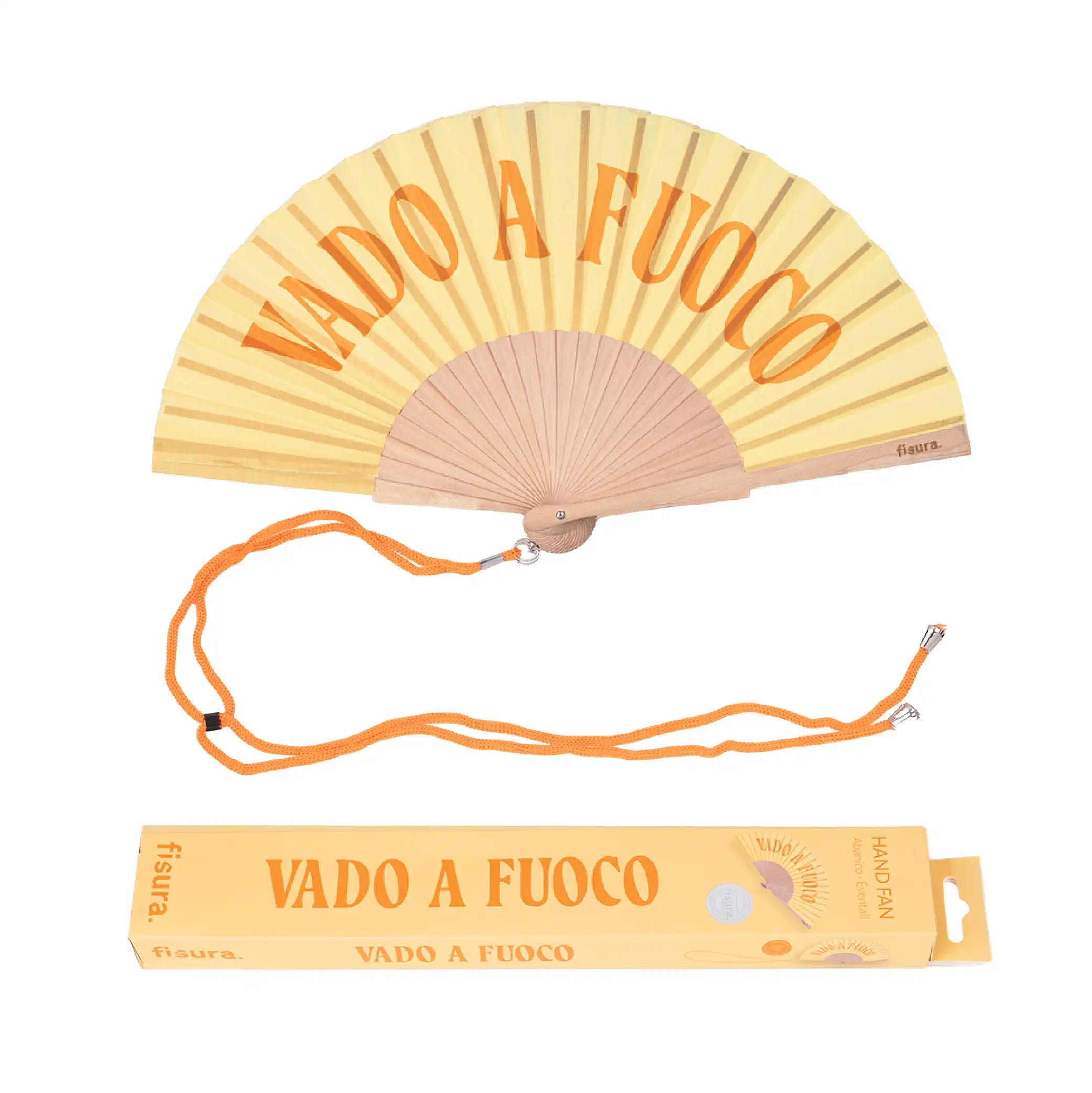 Abanico “Vado a fuoco” amarillo