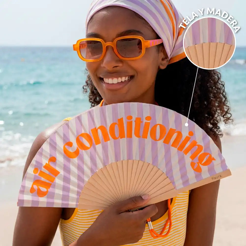 Abanico “Air conditioning” lila
