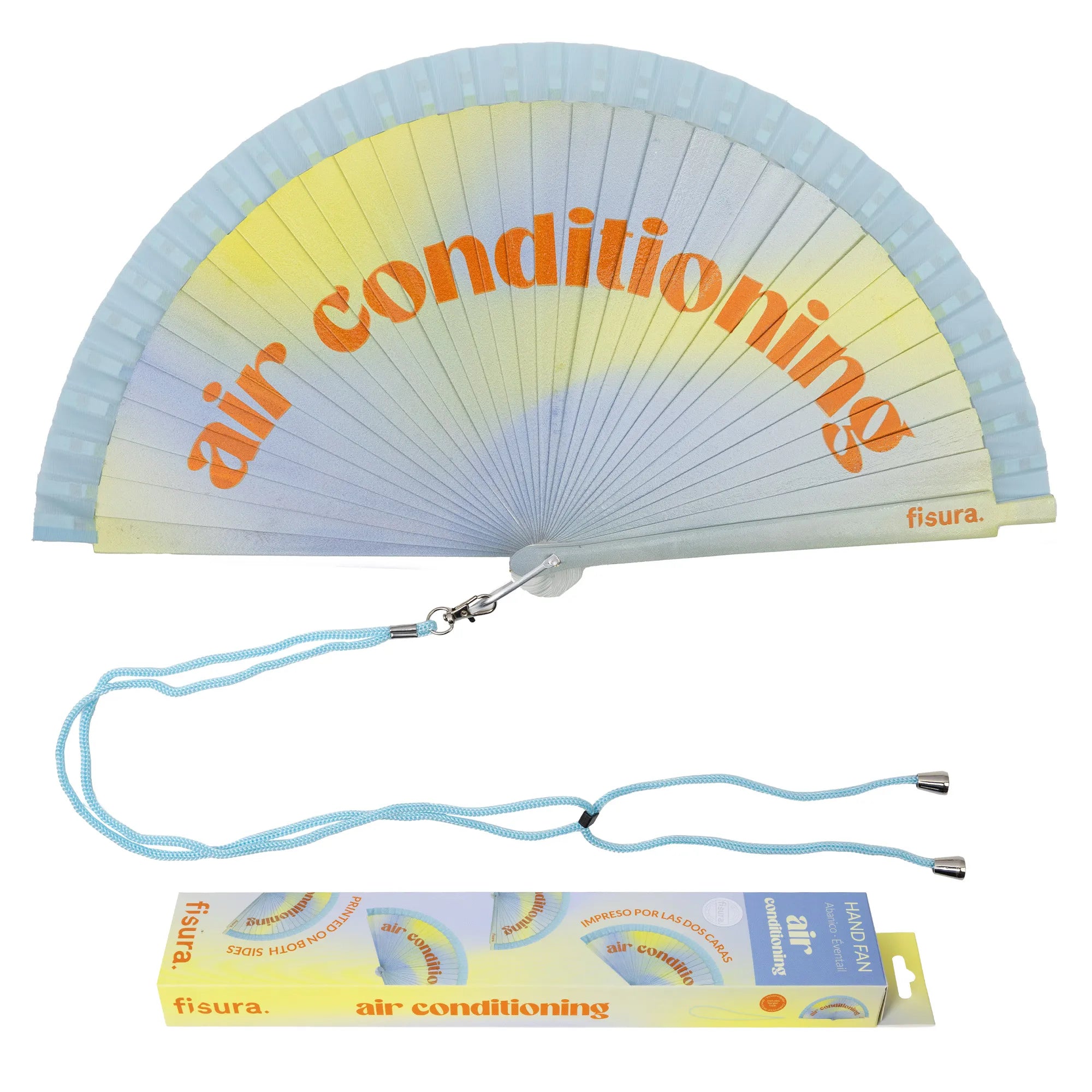 Handfächer mit Aufdruck „Air conditioning“