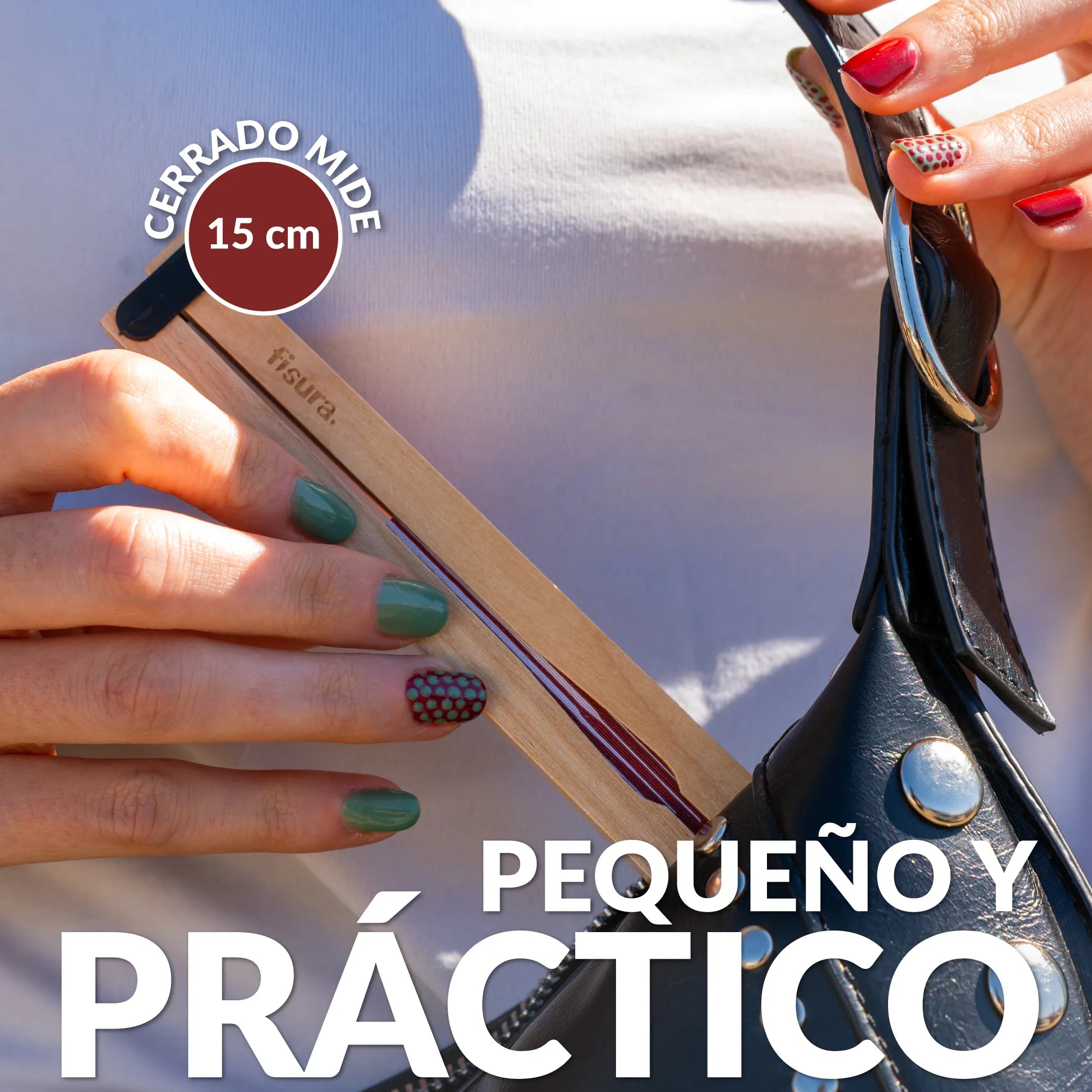 Handfächer Pai Pai „Rayas rojas“