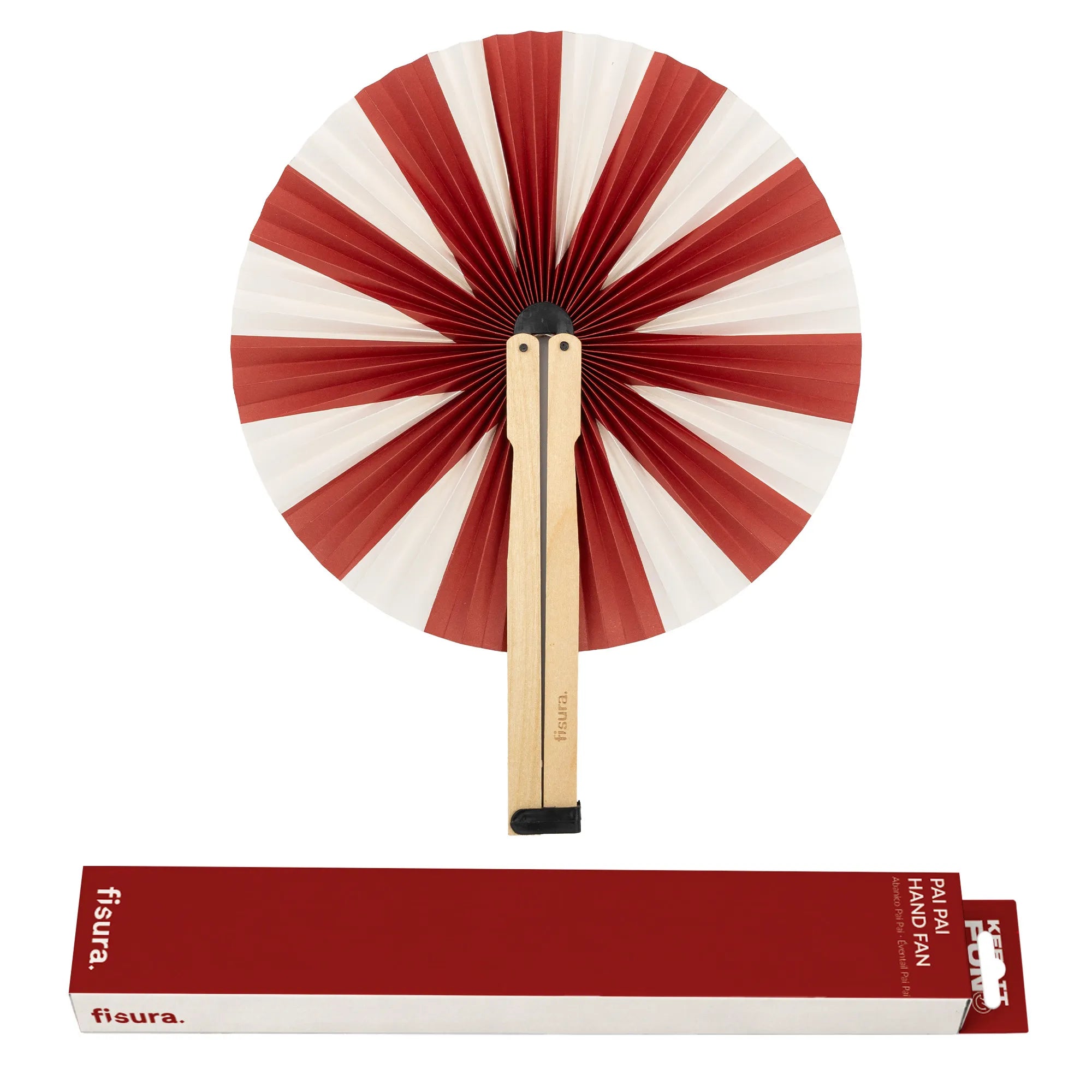 Handfächer Pai Pai „Rayas rojas“
