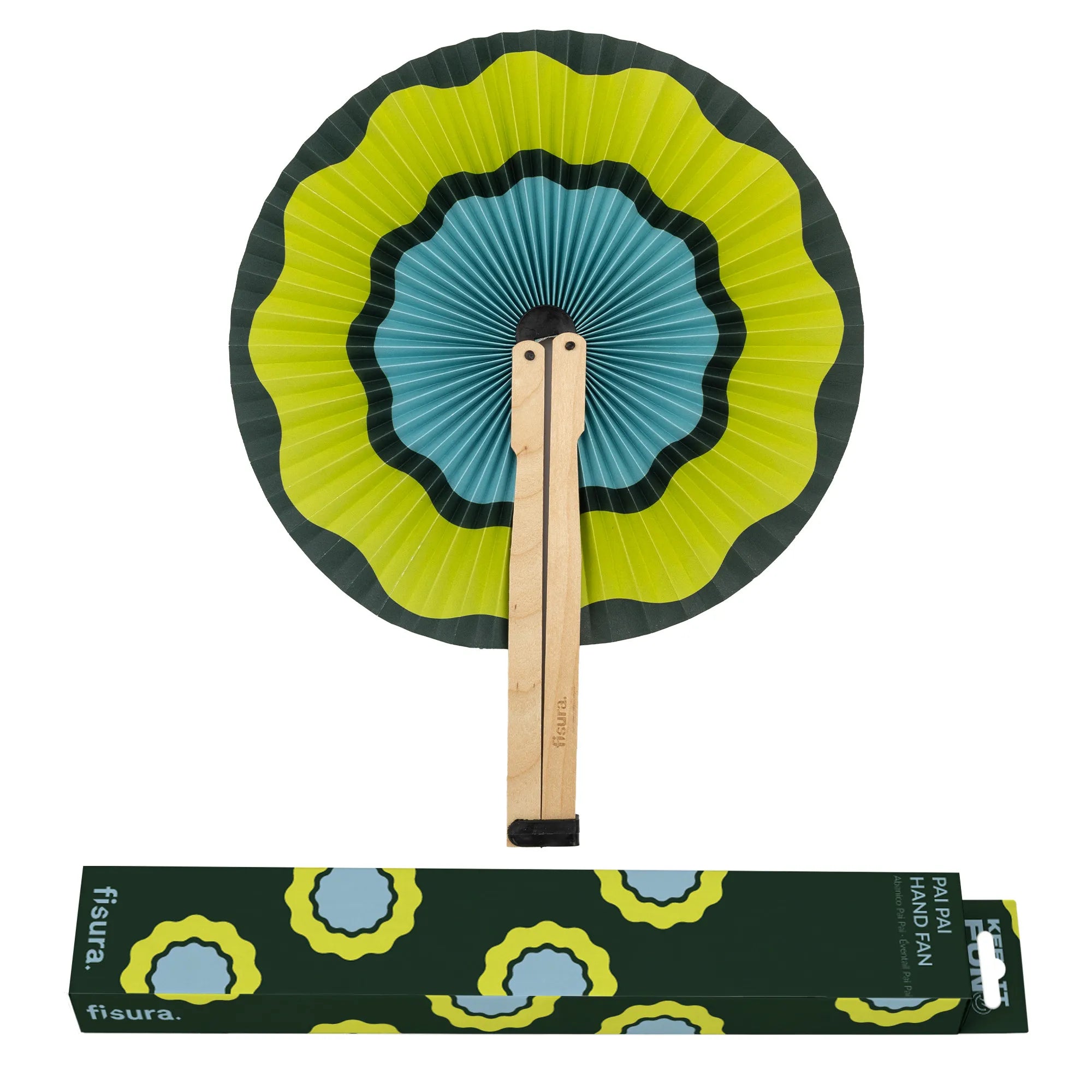 Handfächer Pai Pai „Ondas verdes“