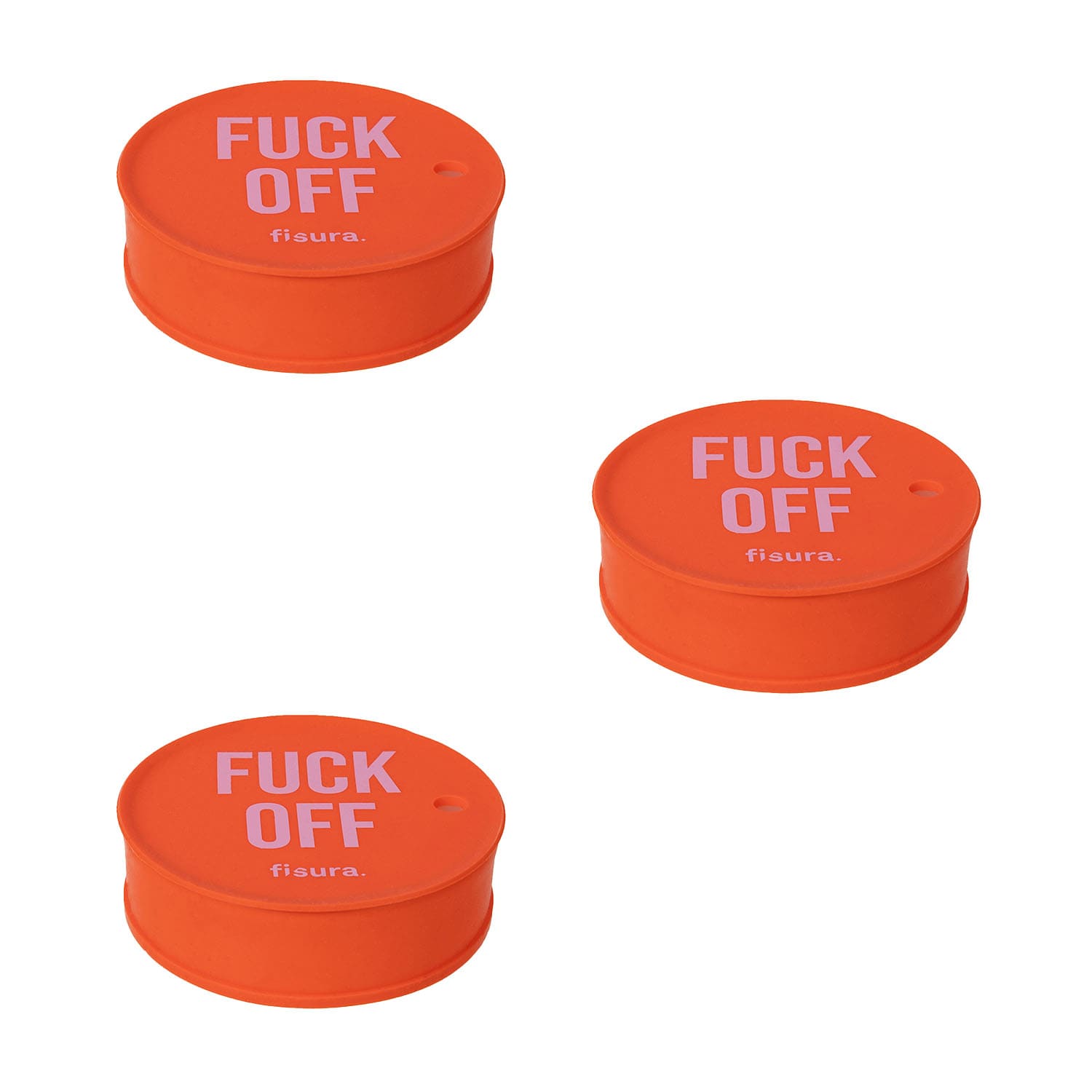 Tapa vasos antidroga “Fuck off” rojo 3 unidades