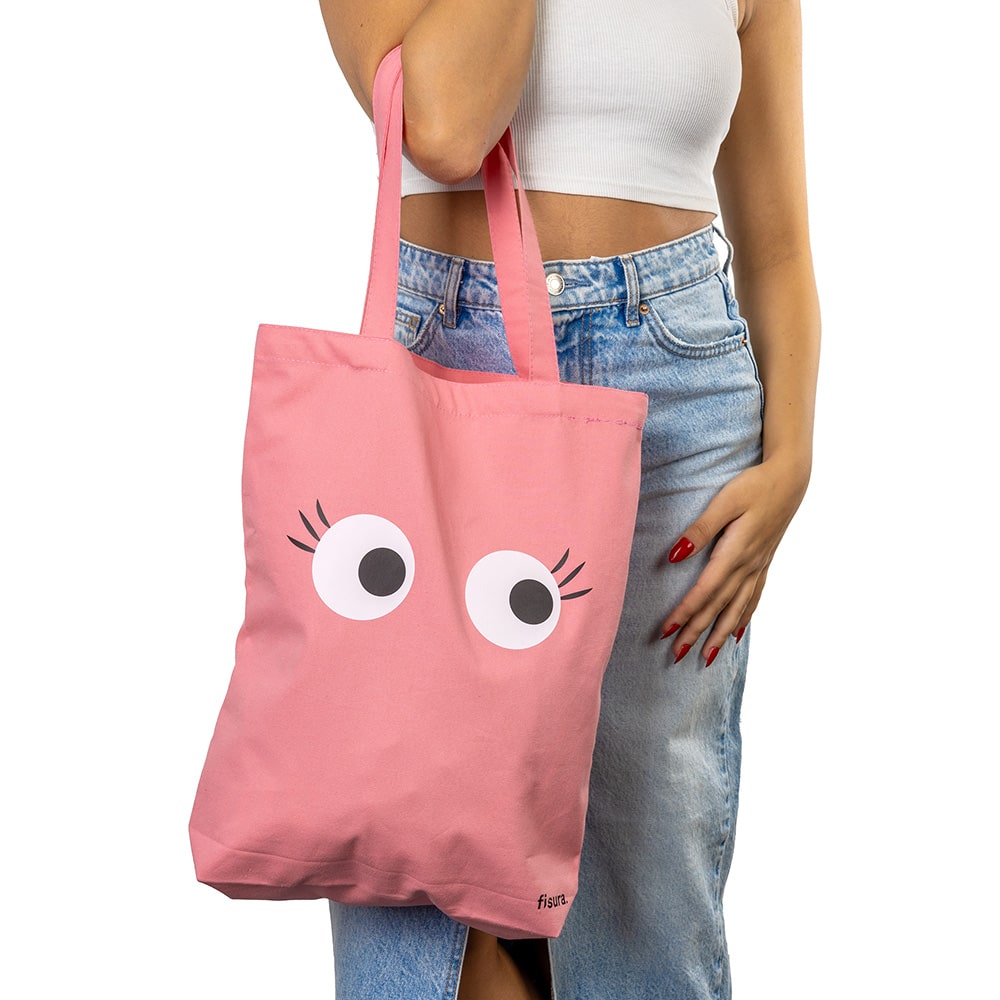 Tote bag original “ojos” rosa