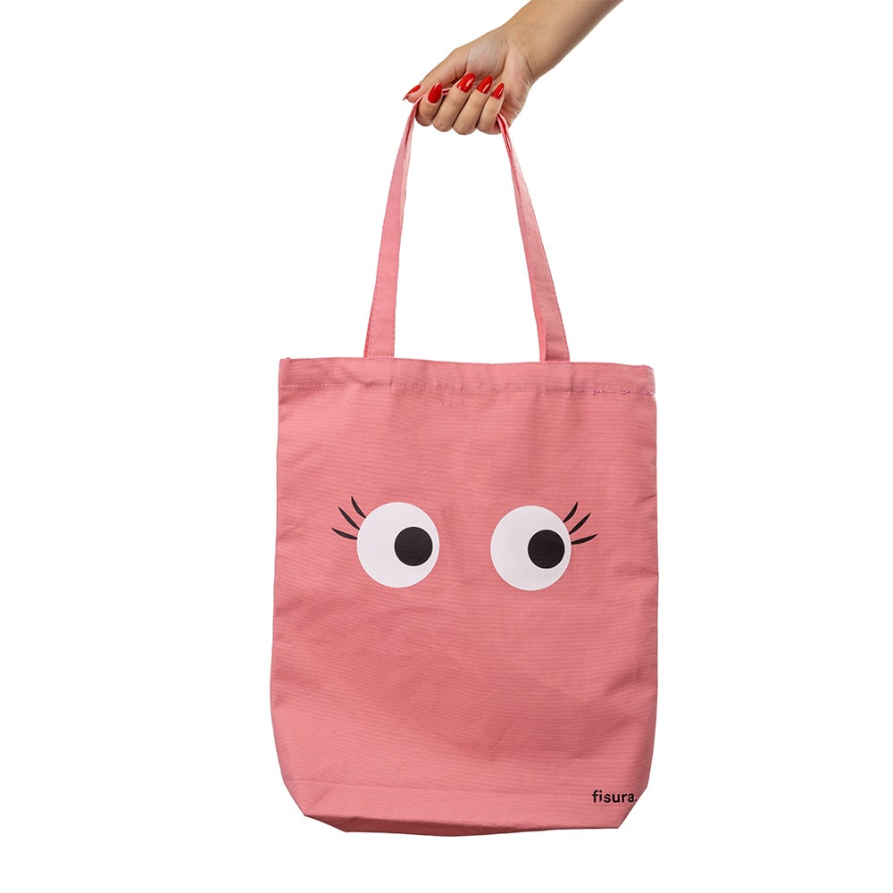 Tote bag original “ojos” rosa