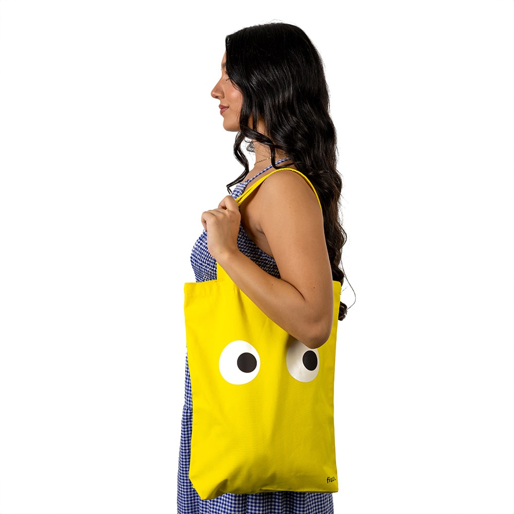 Tote bag original “ojos” amarilla