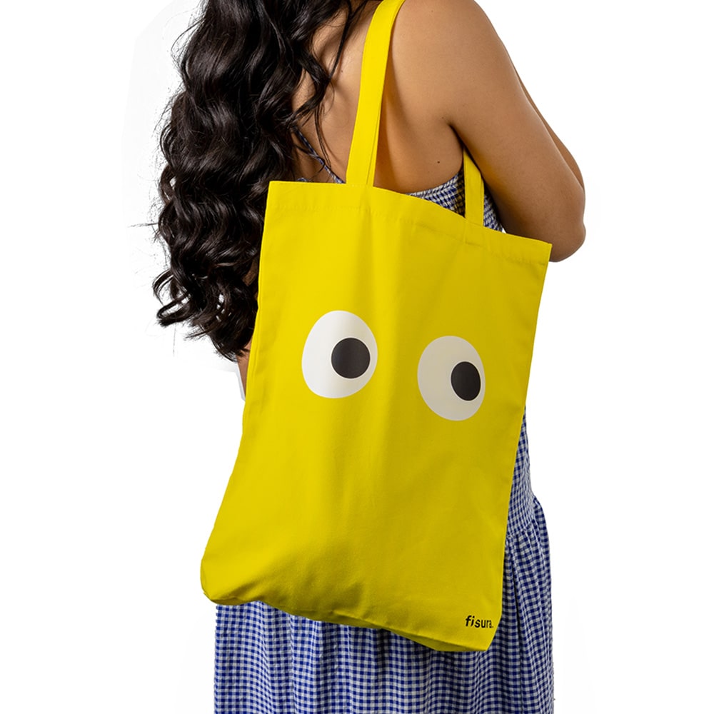 Tote bag original “ojos” amarilla