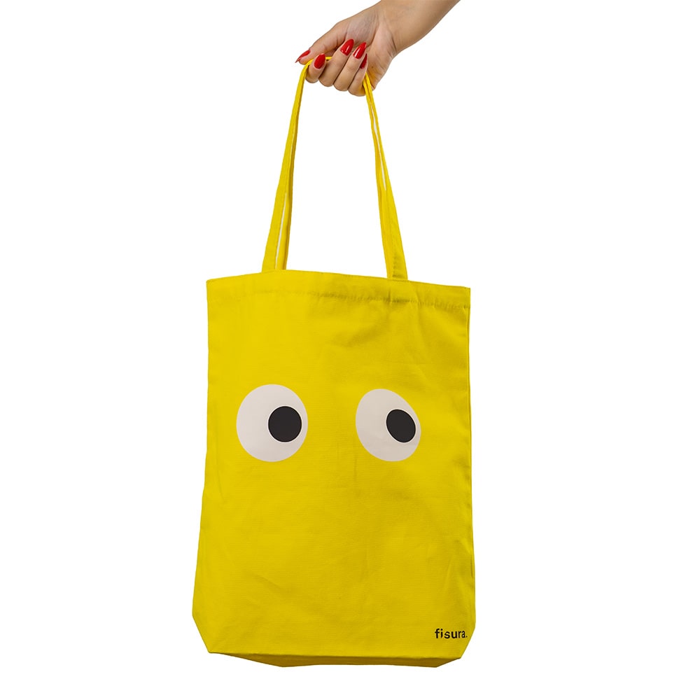 Tote bag original “ojos” amarilla