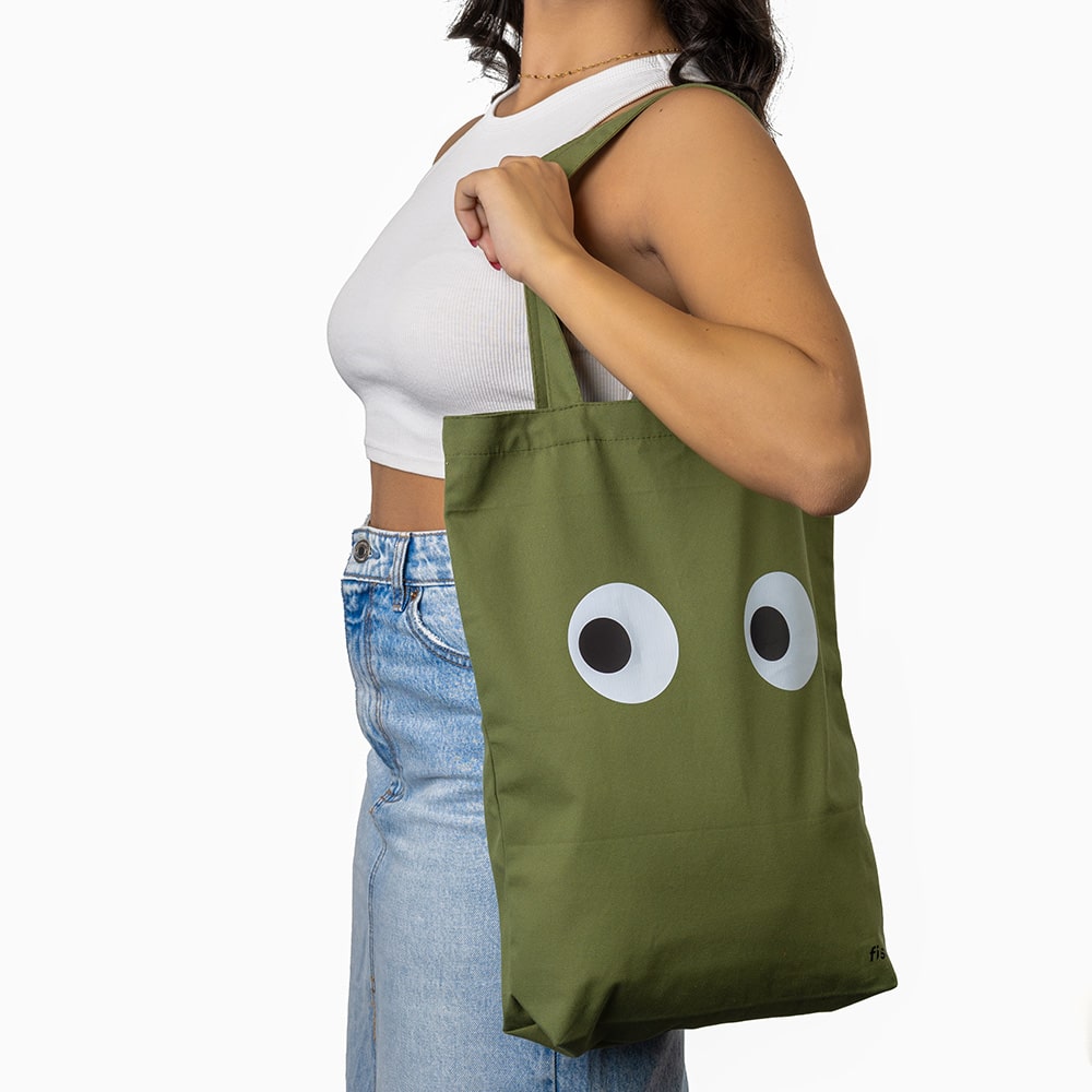 Tote bag original “ojos” verde