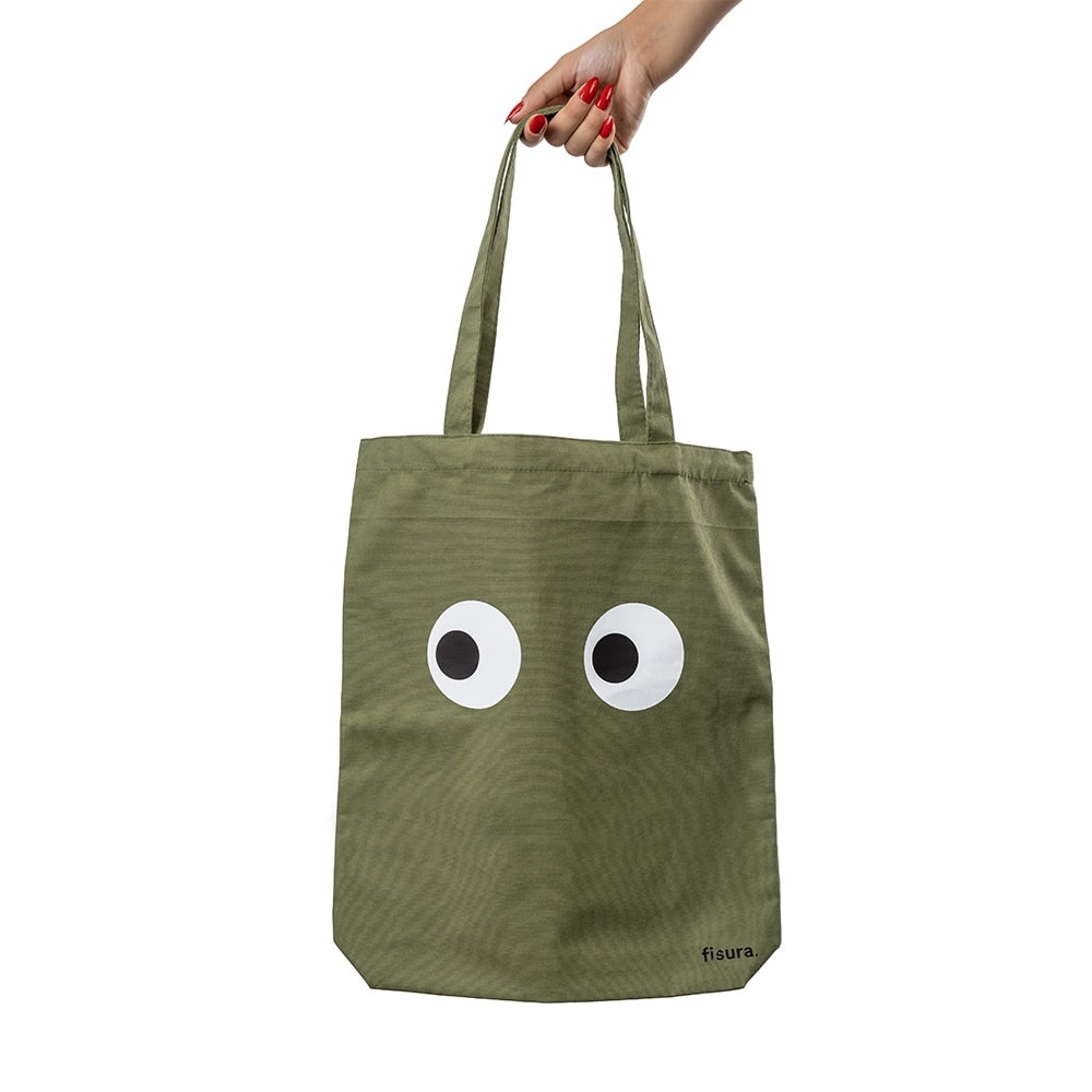 Tote bag original “ojos” verde