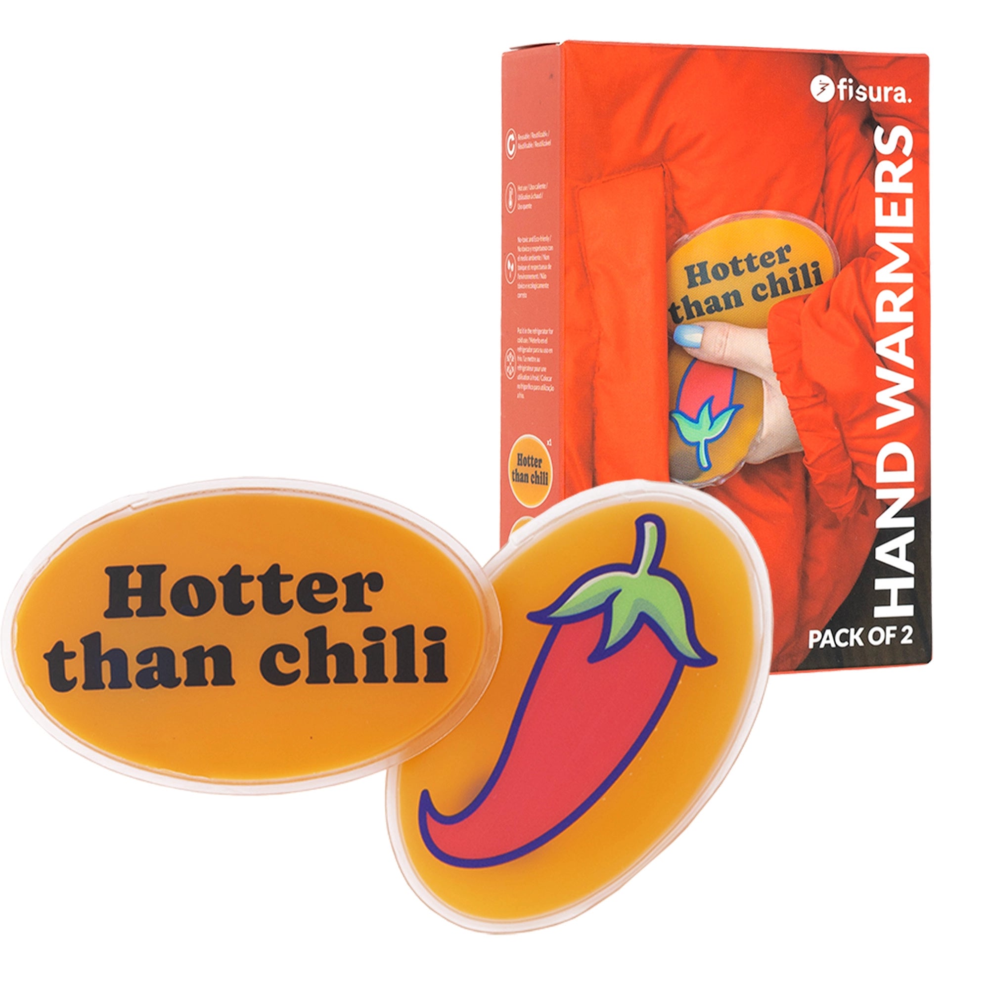 Pack de 2 calentadores de manos “hotter than chili”