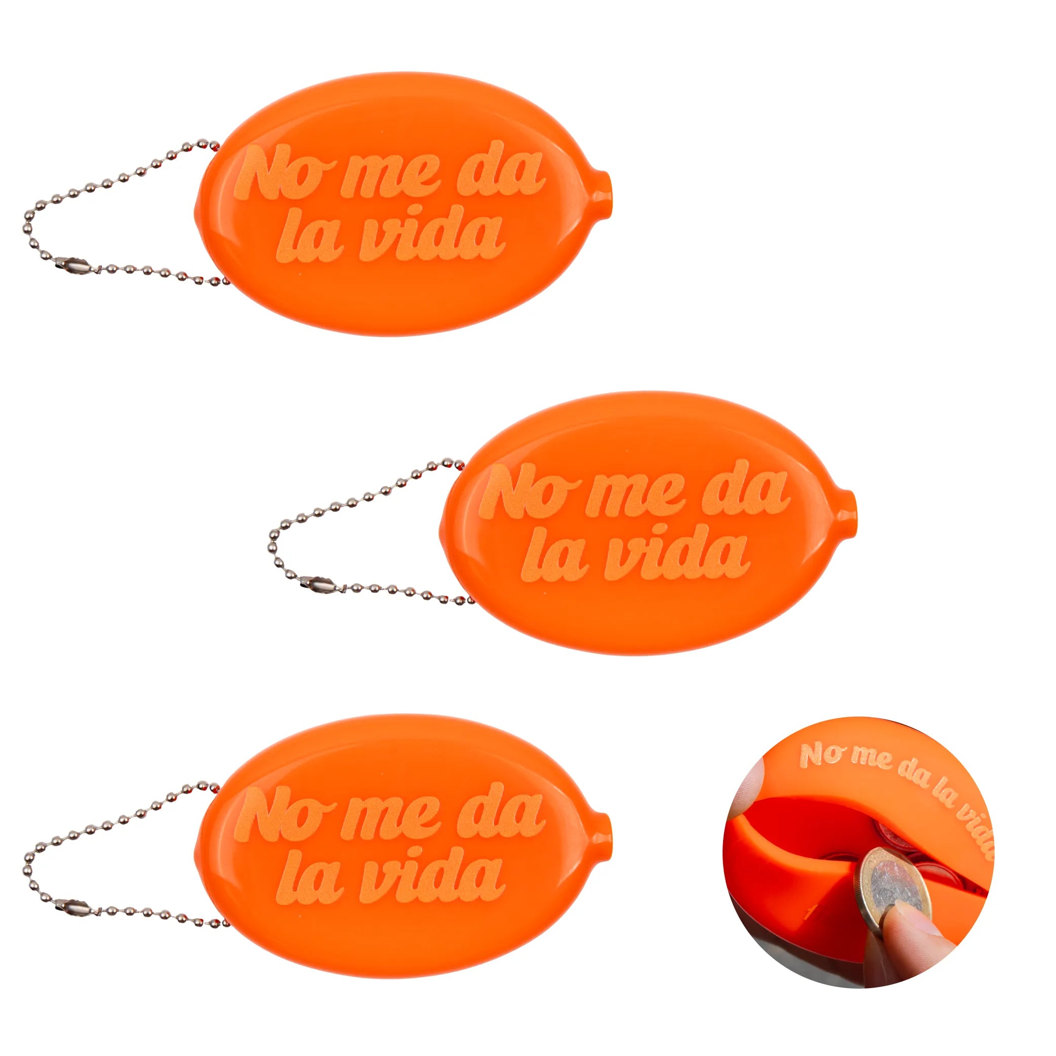 Monedero retro "No me da la vida" set de 3