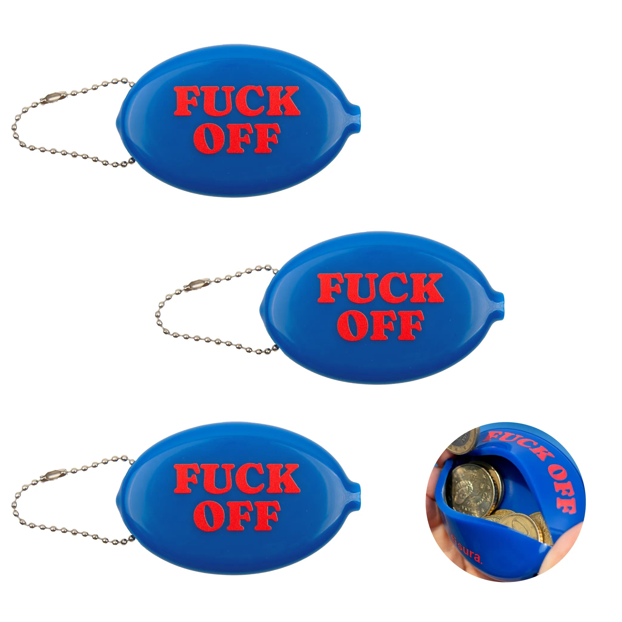 Monedero retro "Fuck off" set de 3