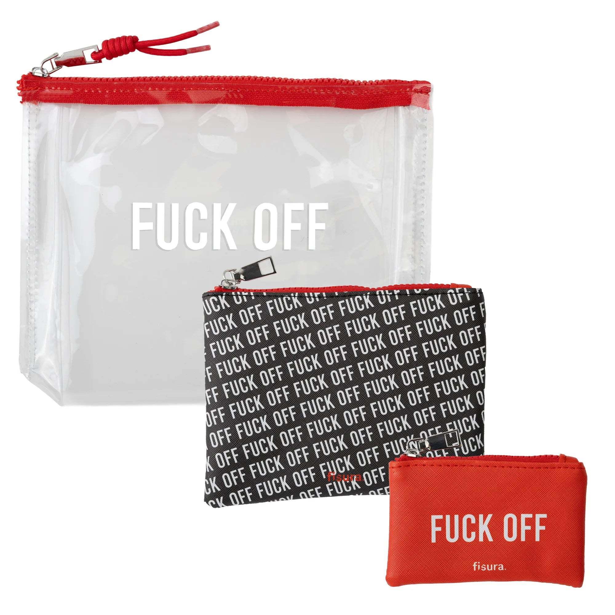 Beauty case triplo “Fuck off”