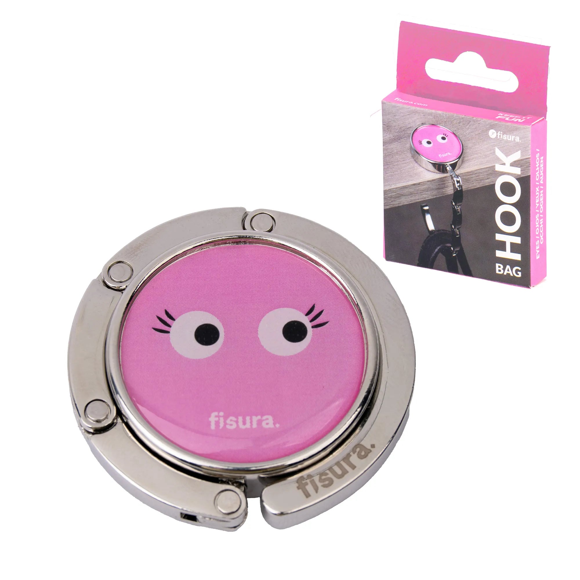 Taschenhaken „Ojos“ für Tisch