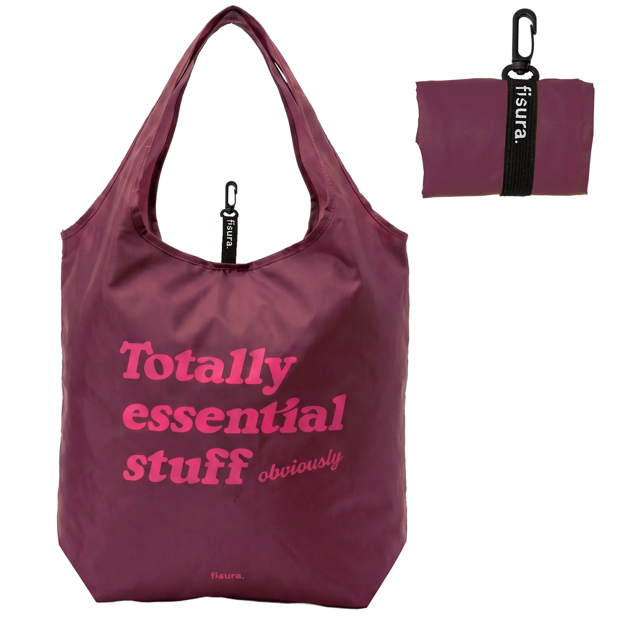 Bolsa compra plegable "Totally essential stuff obviously"