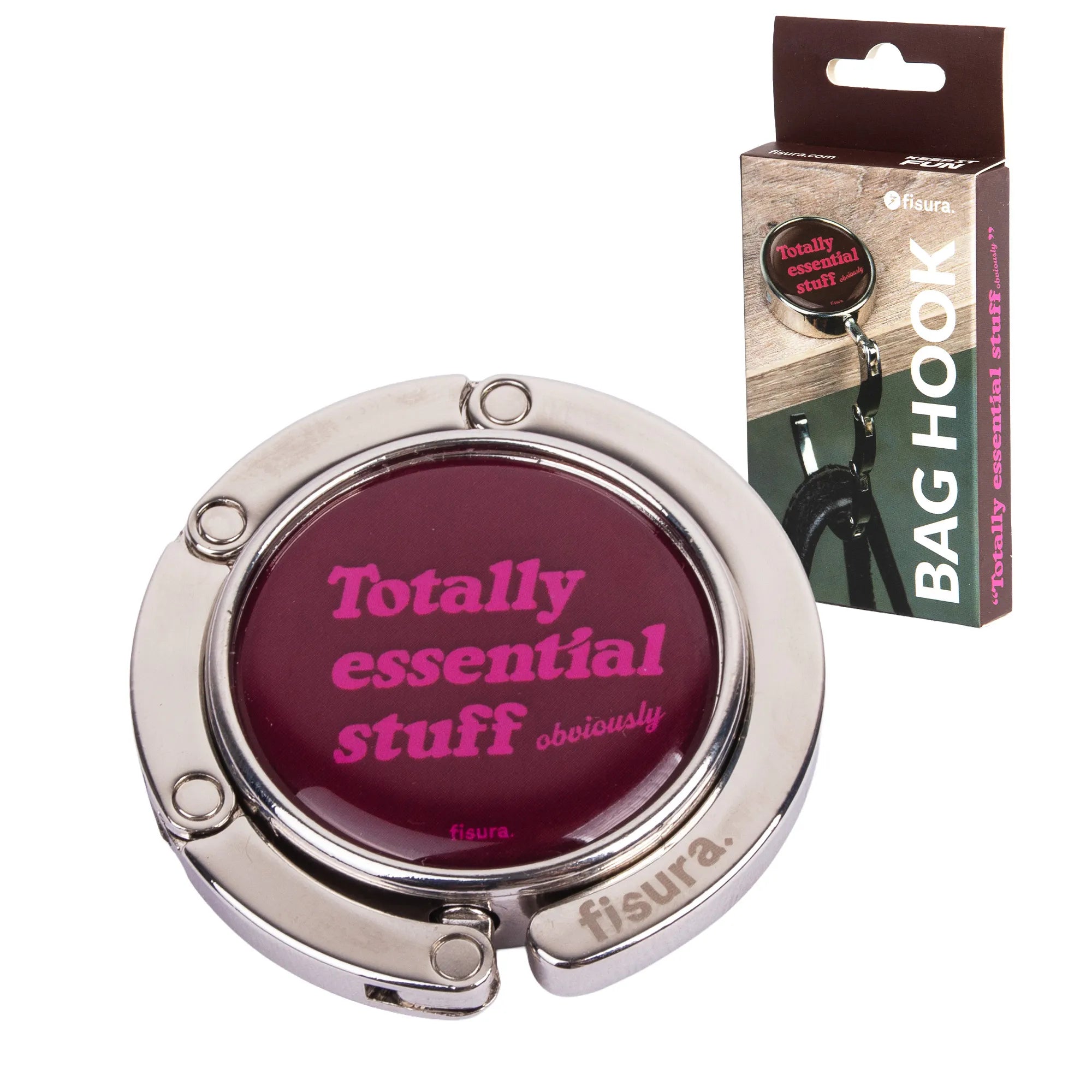 Colgador bolso “Totally essential stuff”