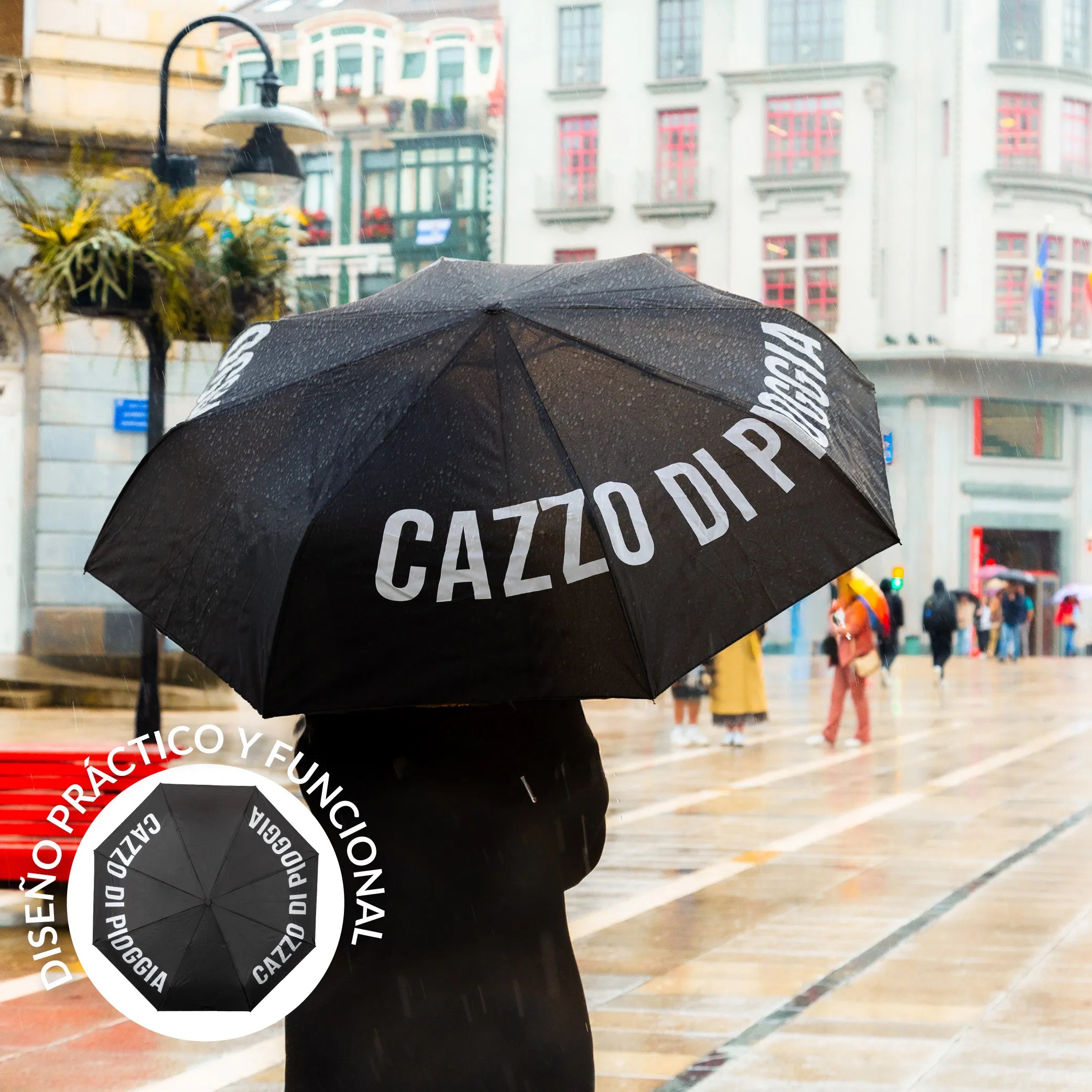 Paraguas plegable “Cazzo di pioggia”