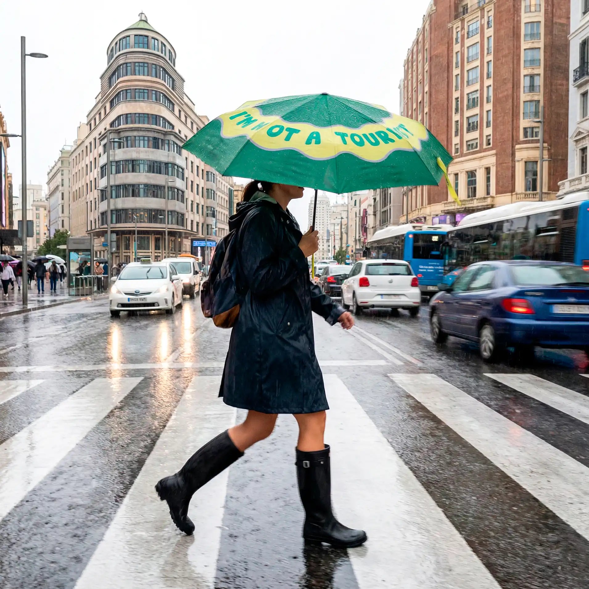 Paraguas plegable "I'm not a tourist"