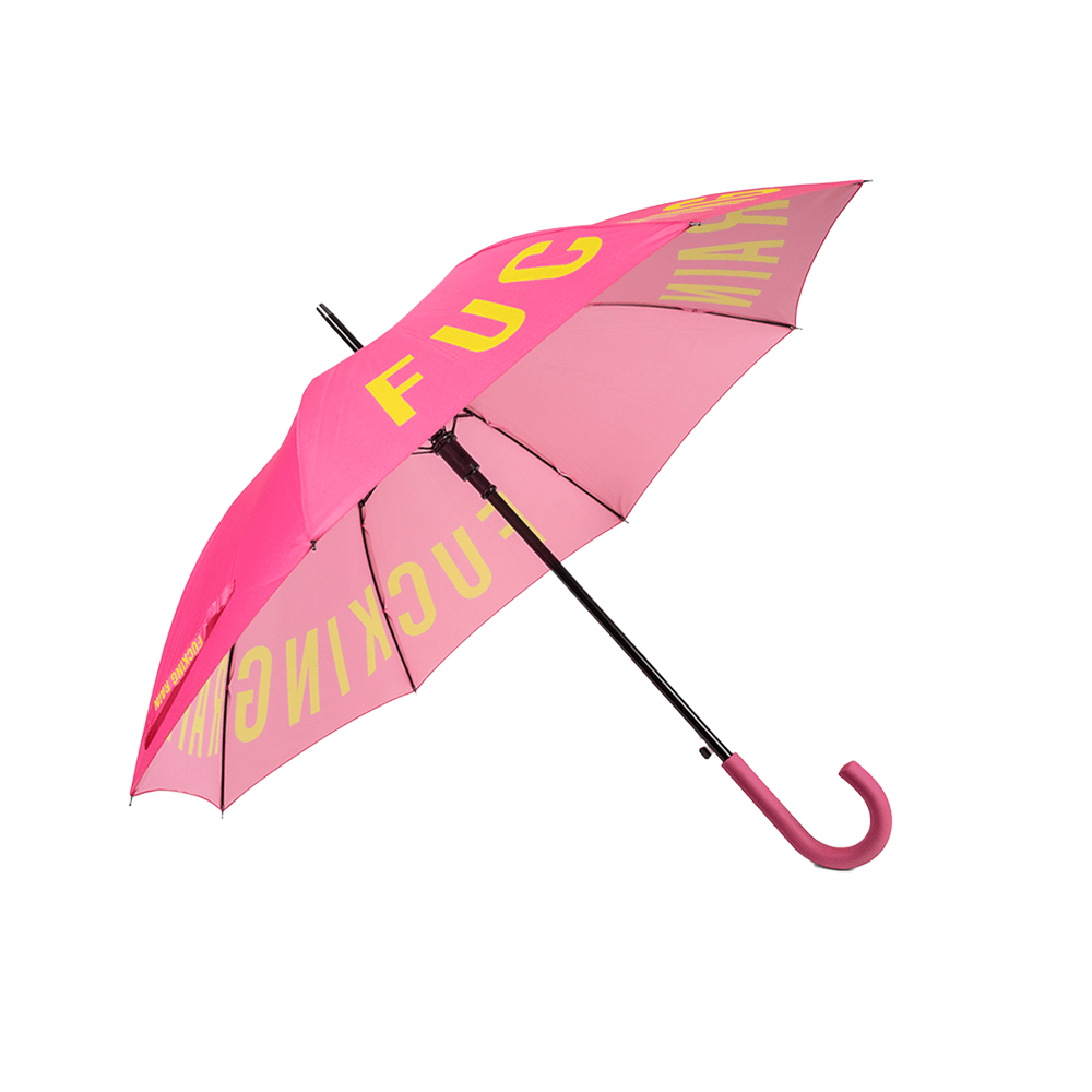 Paraguas "Fucking Rain" rosa