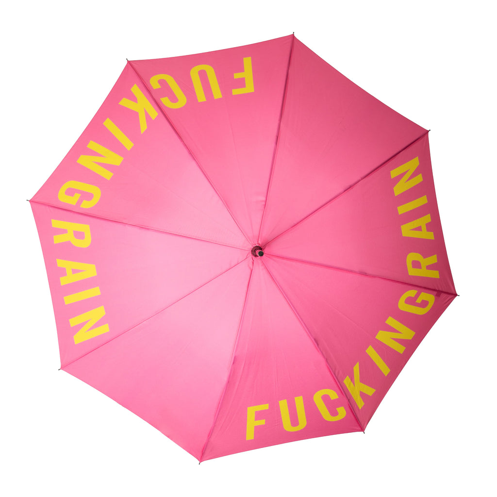 Paraguas "Fucking Rain" rosa
