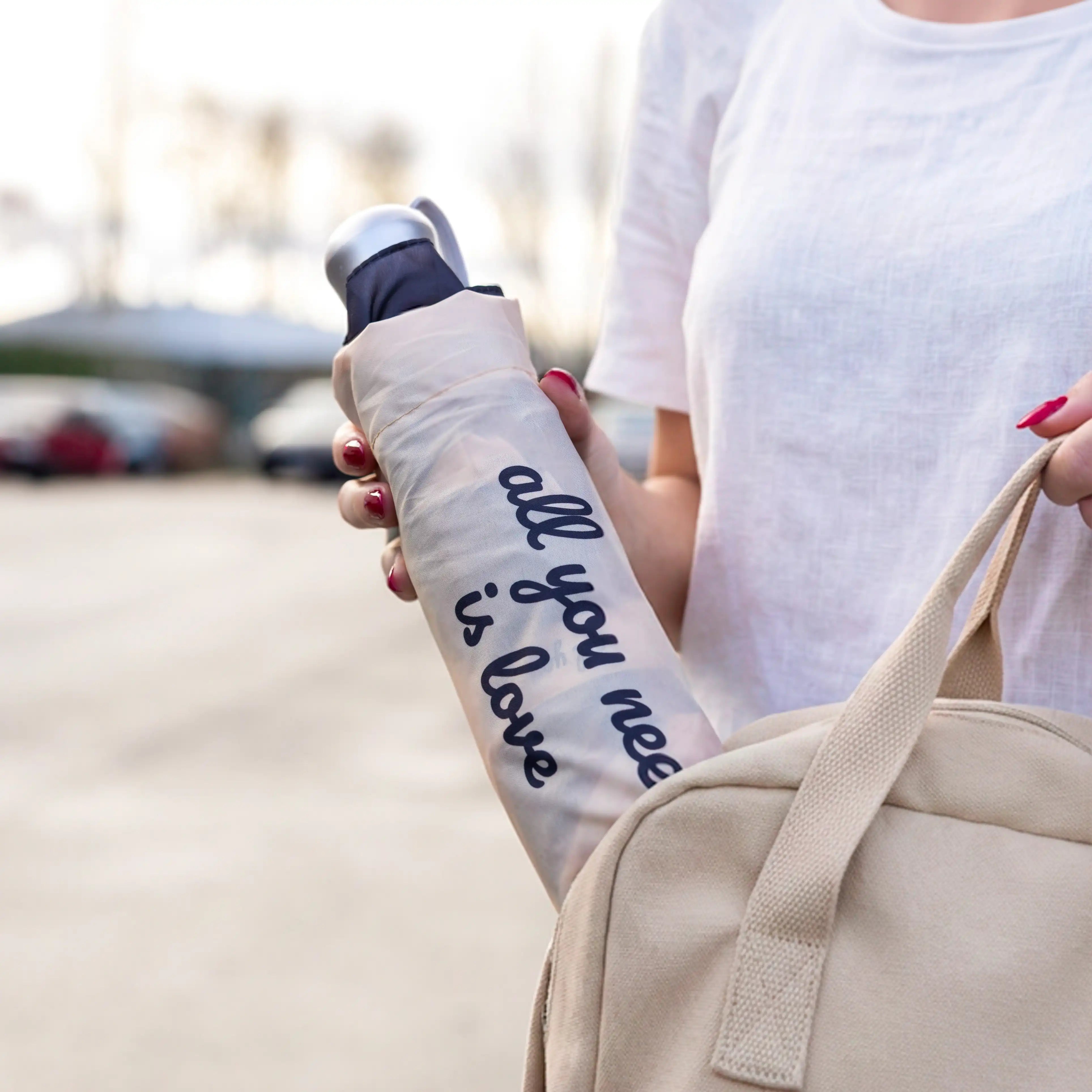 Paraguas plegable doble "All you need is love"