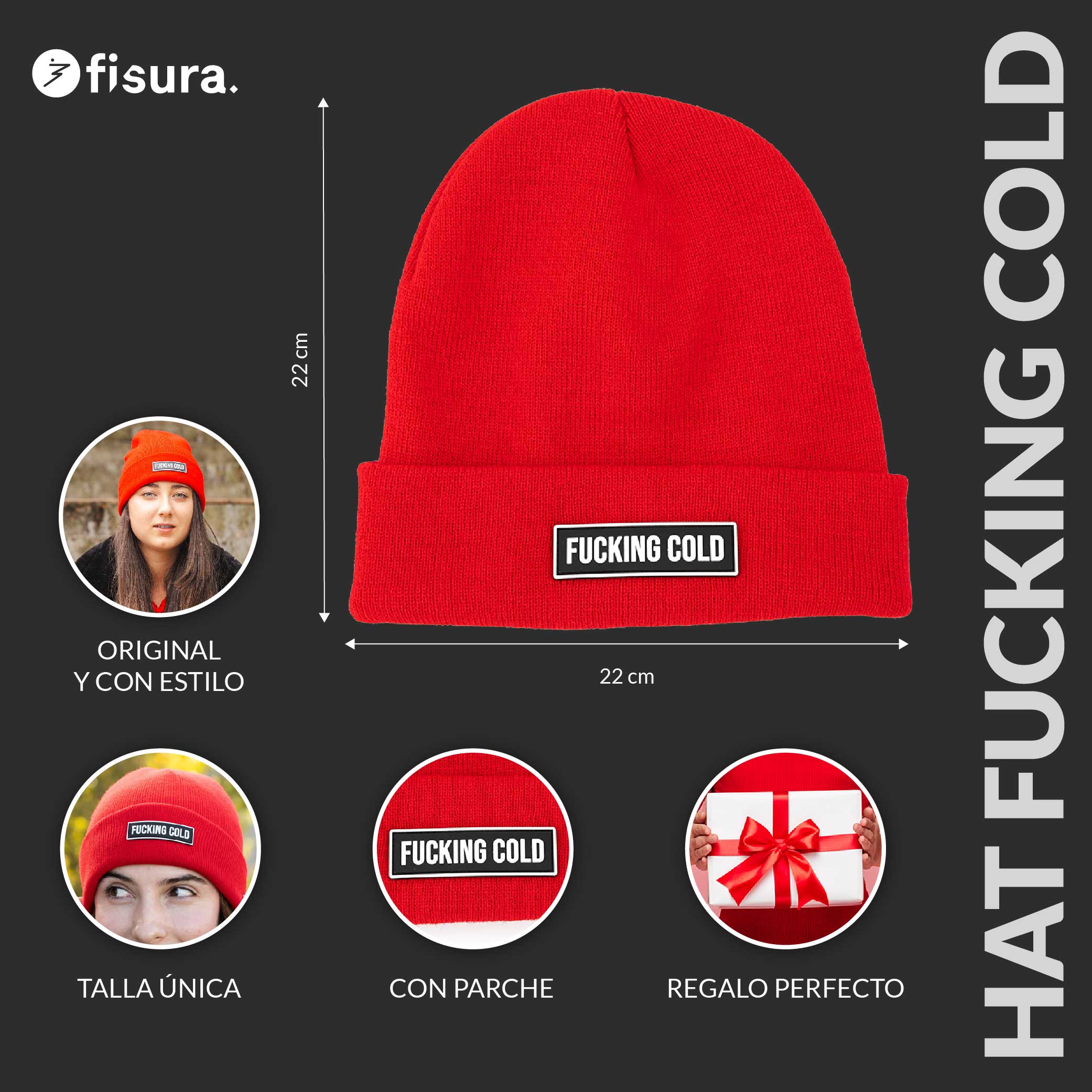 Gorro "Fucking cold" rojo