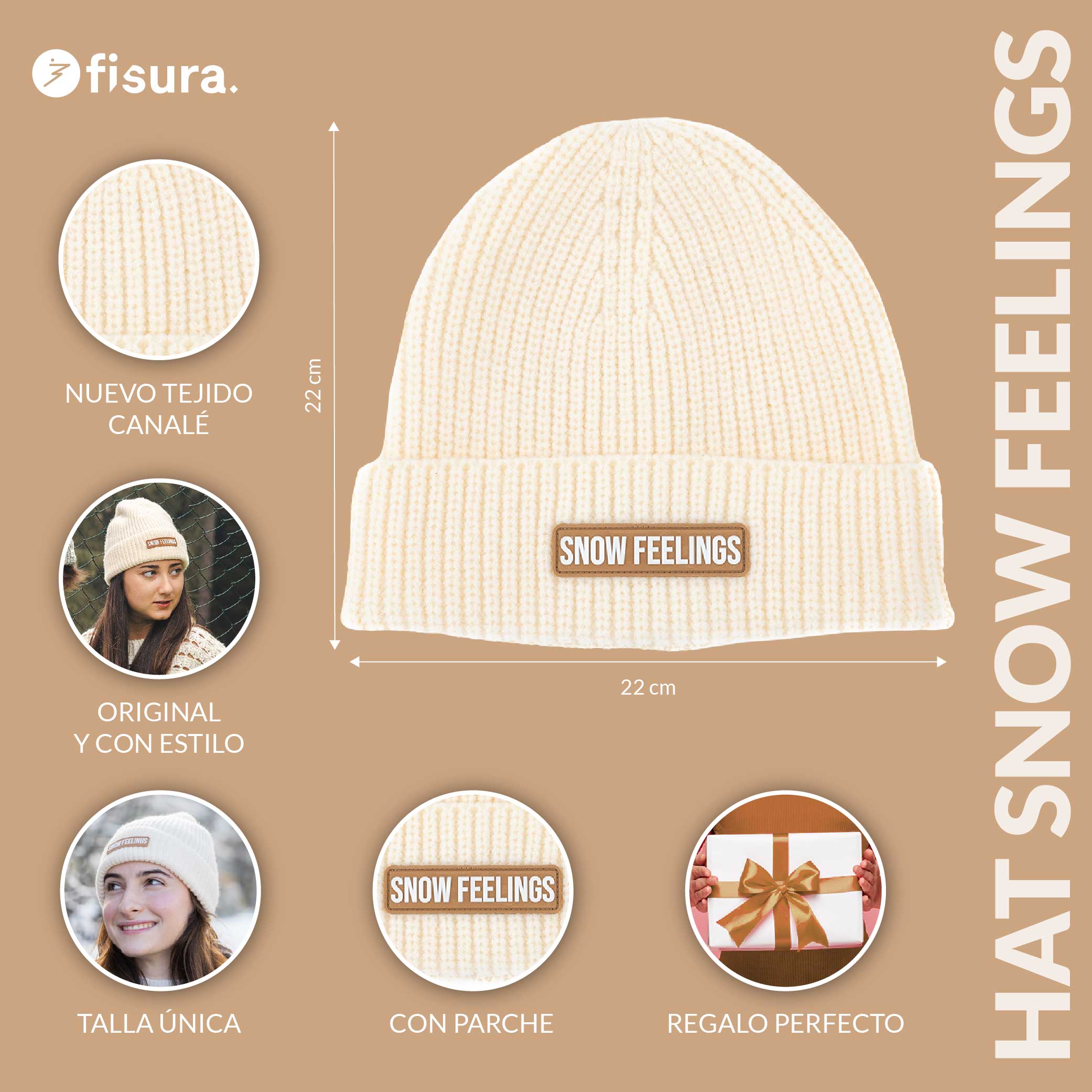 Gorro de canalé "Snow feelings"