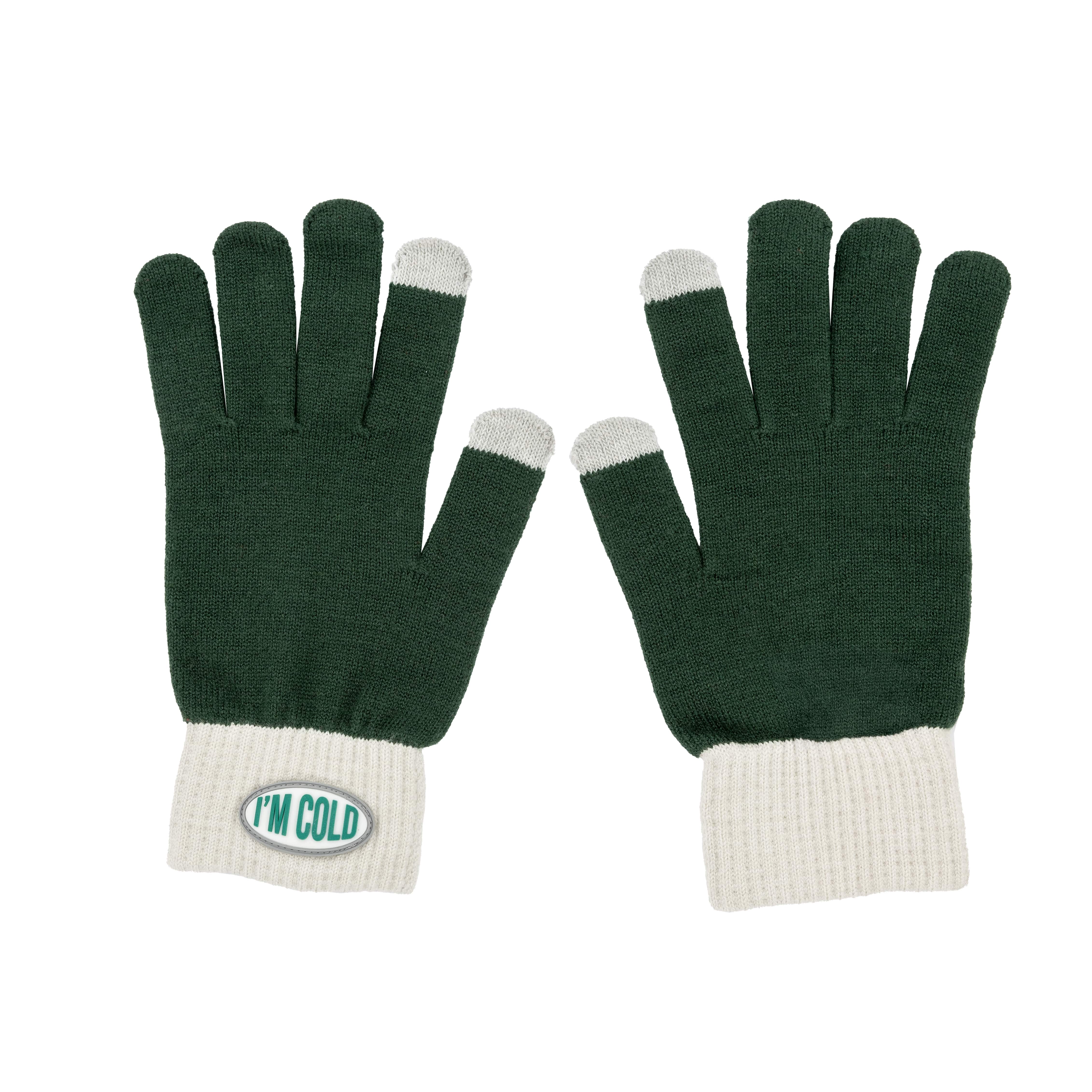 Guantes "I'm cold" verde y gris