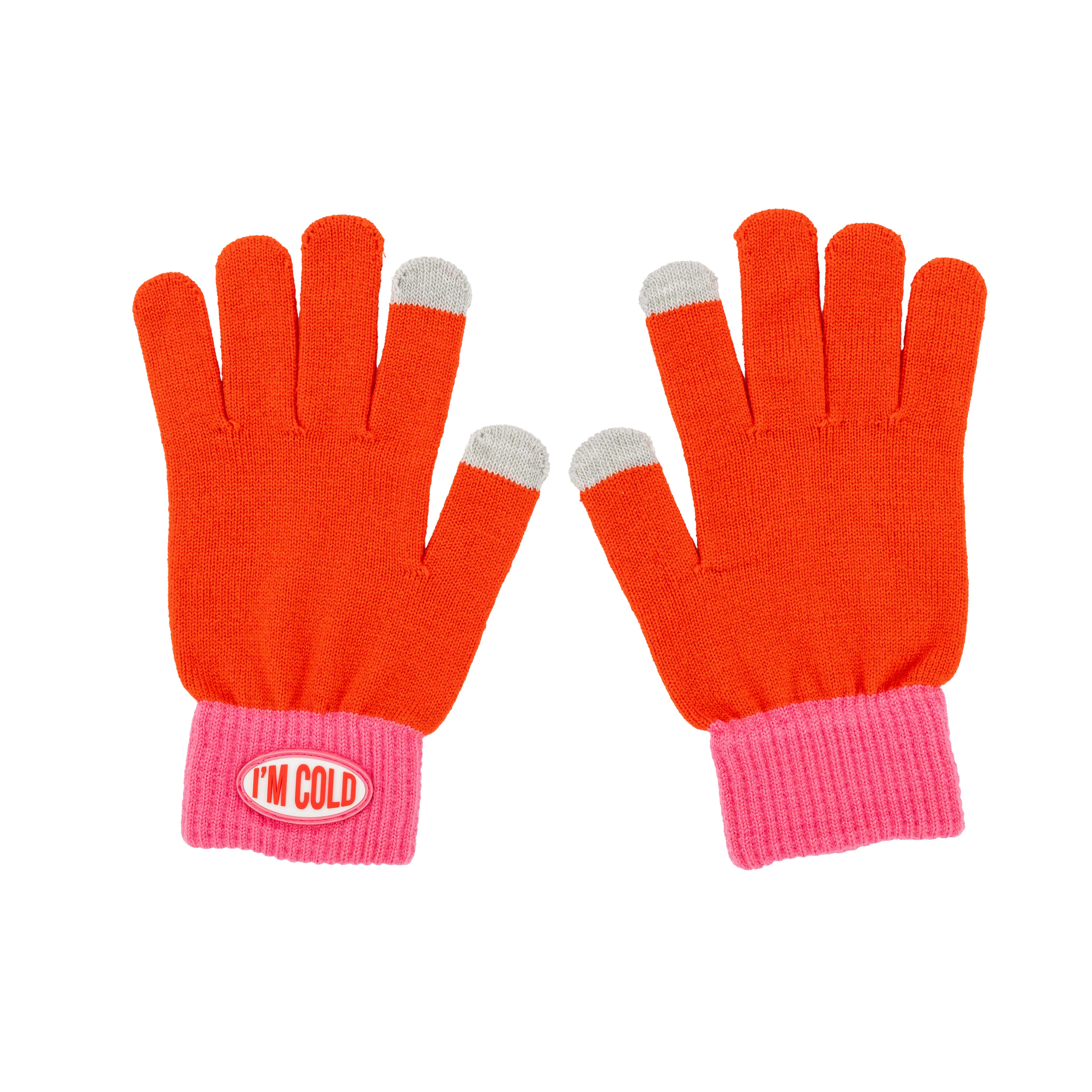 Guantes "I'm cold" rojo y rosa