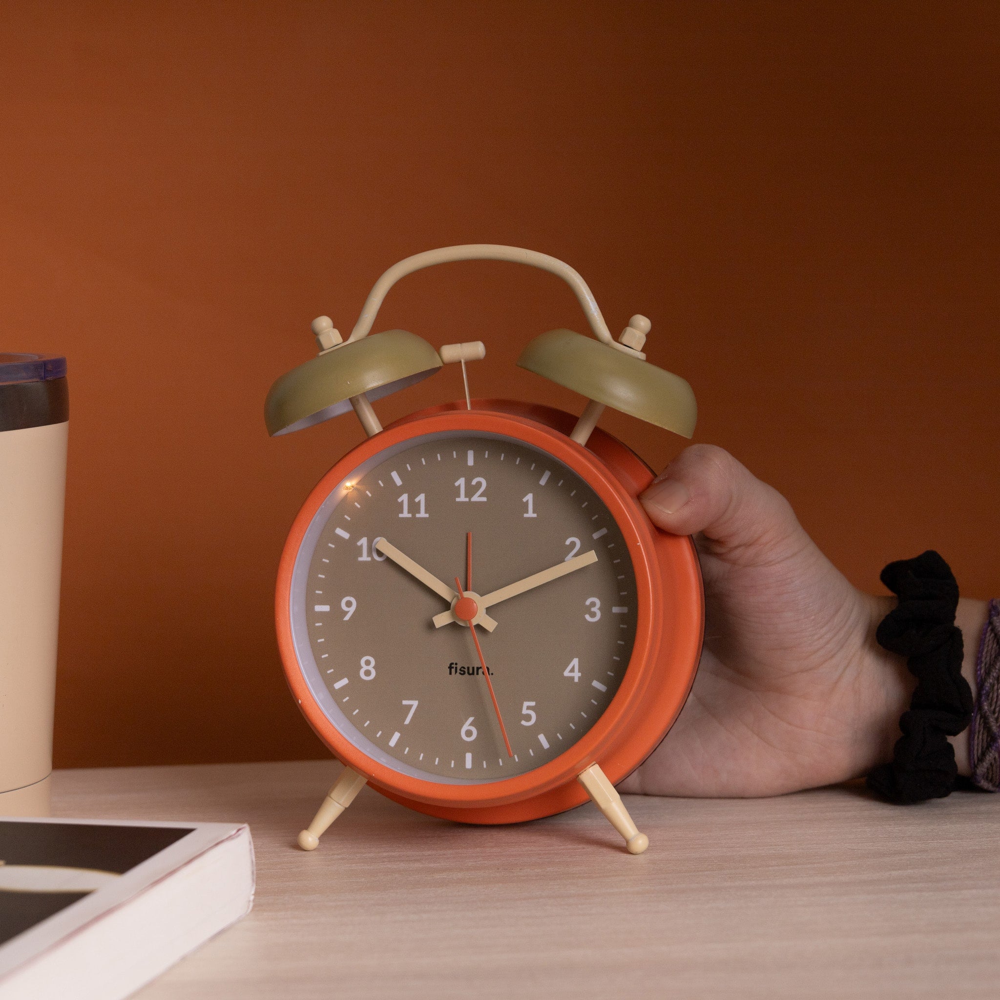 Reloj despertador Retro Beige & Naranja