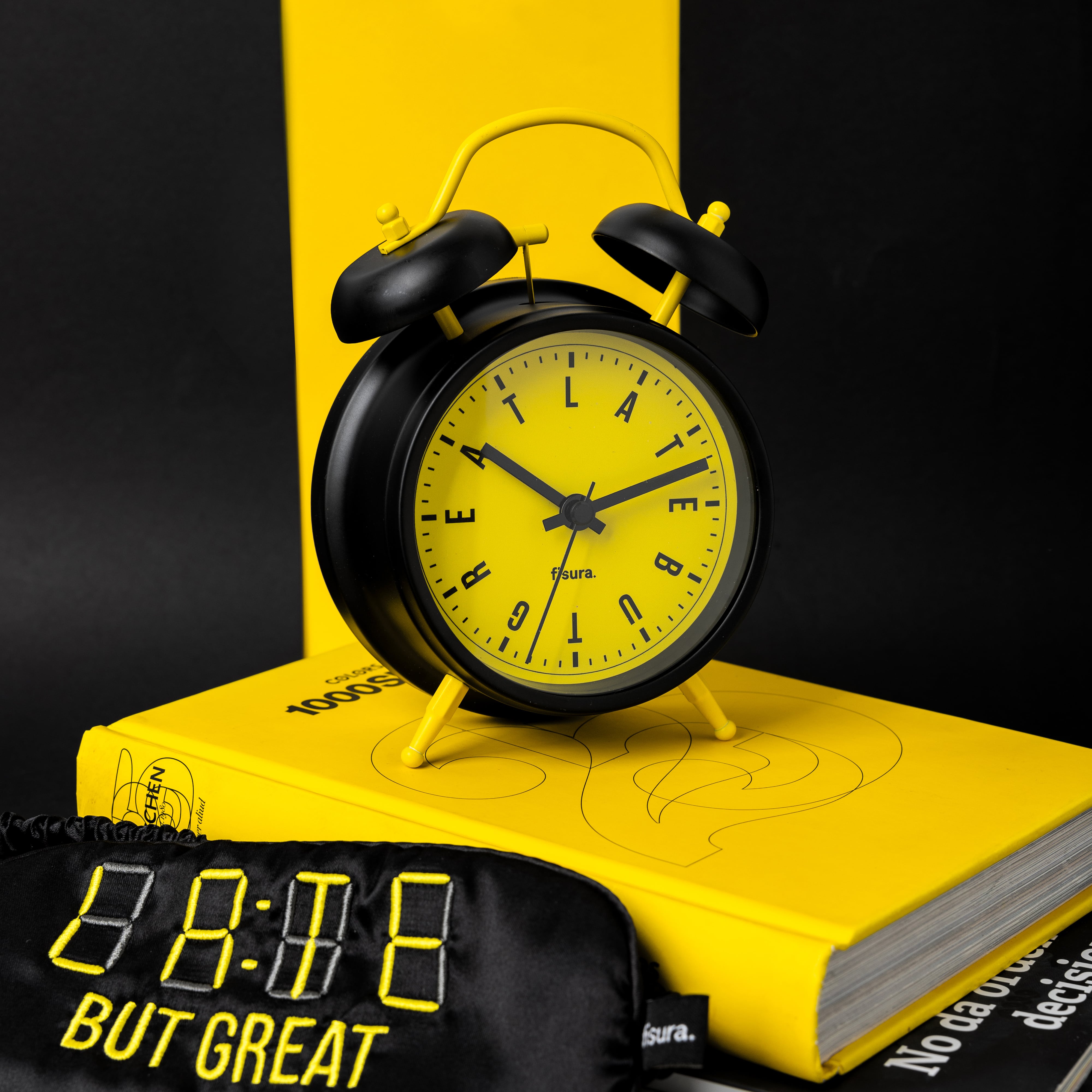 Reloj despertador Retro Amarillo & Negro