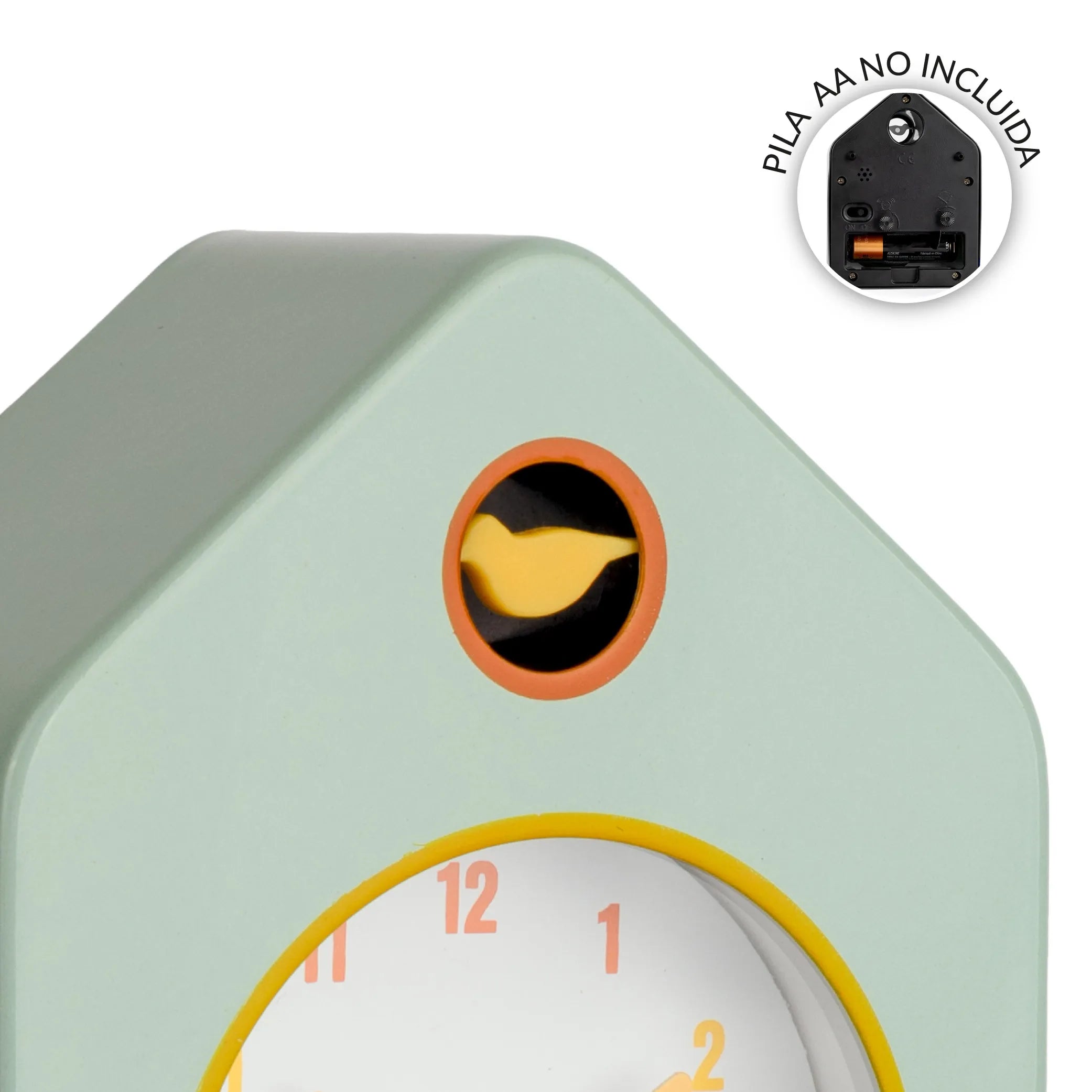 Reloj despertador casita mini verde menta