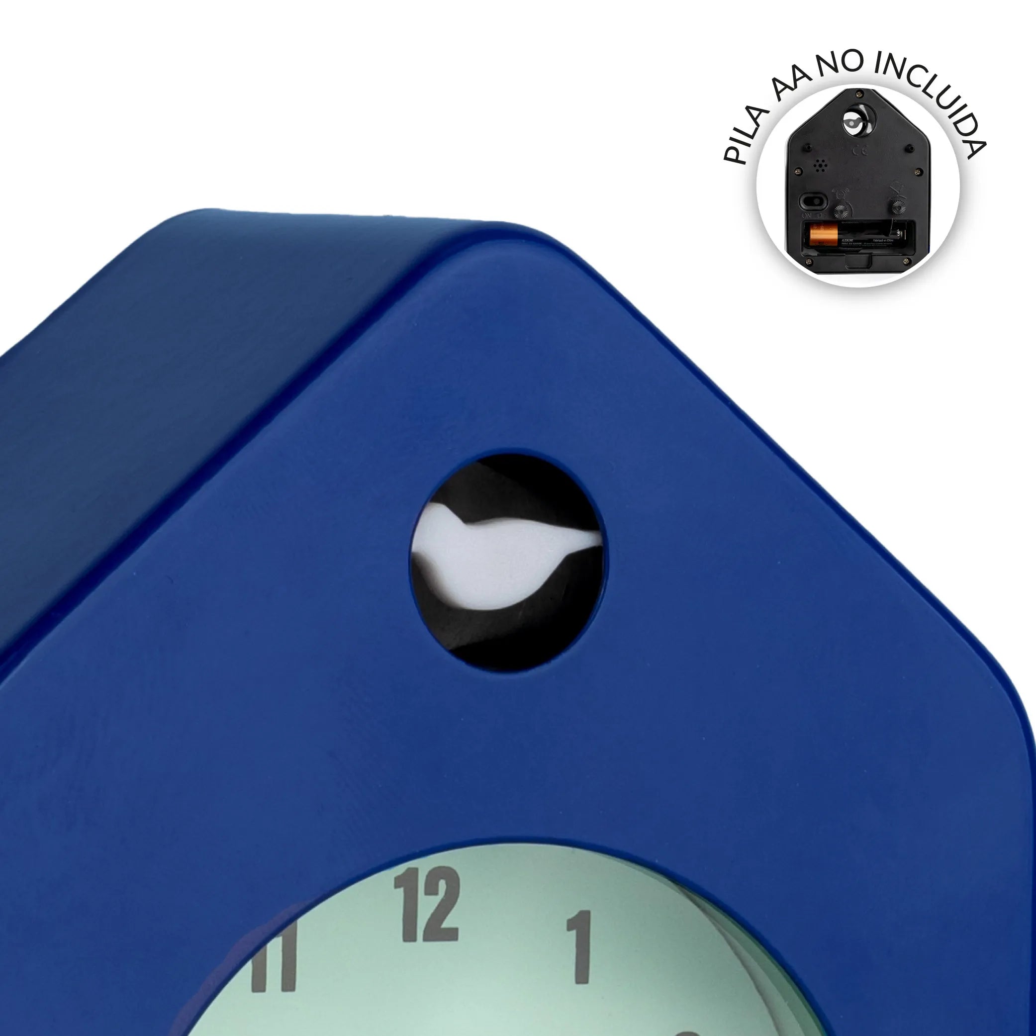 Reloj despertador casita mini azul
