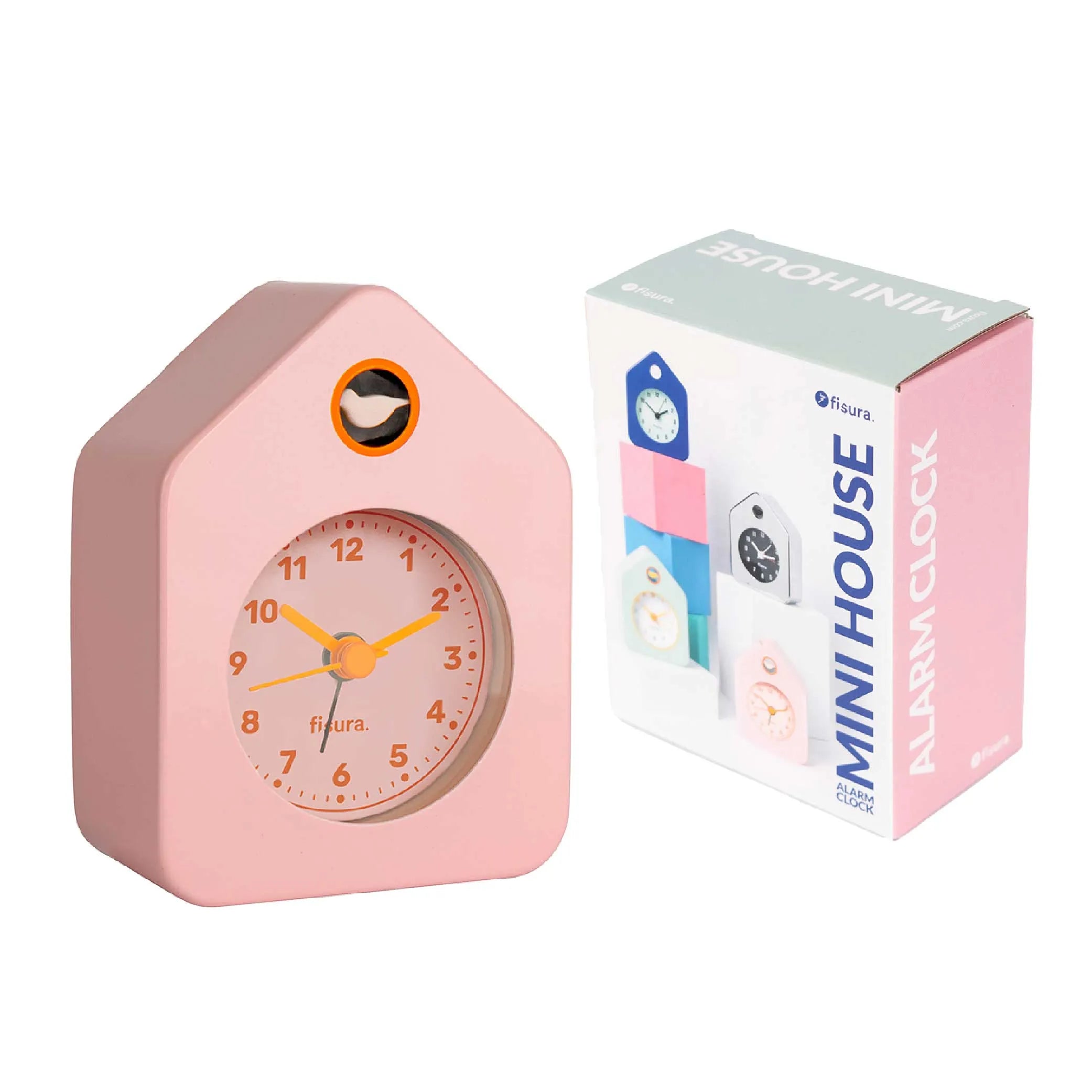 Reloj despertador casita mini rosa