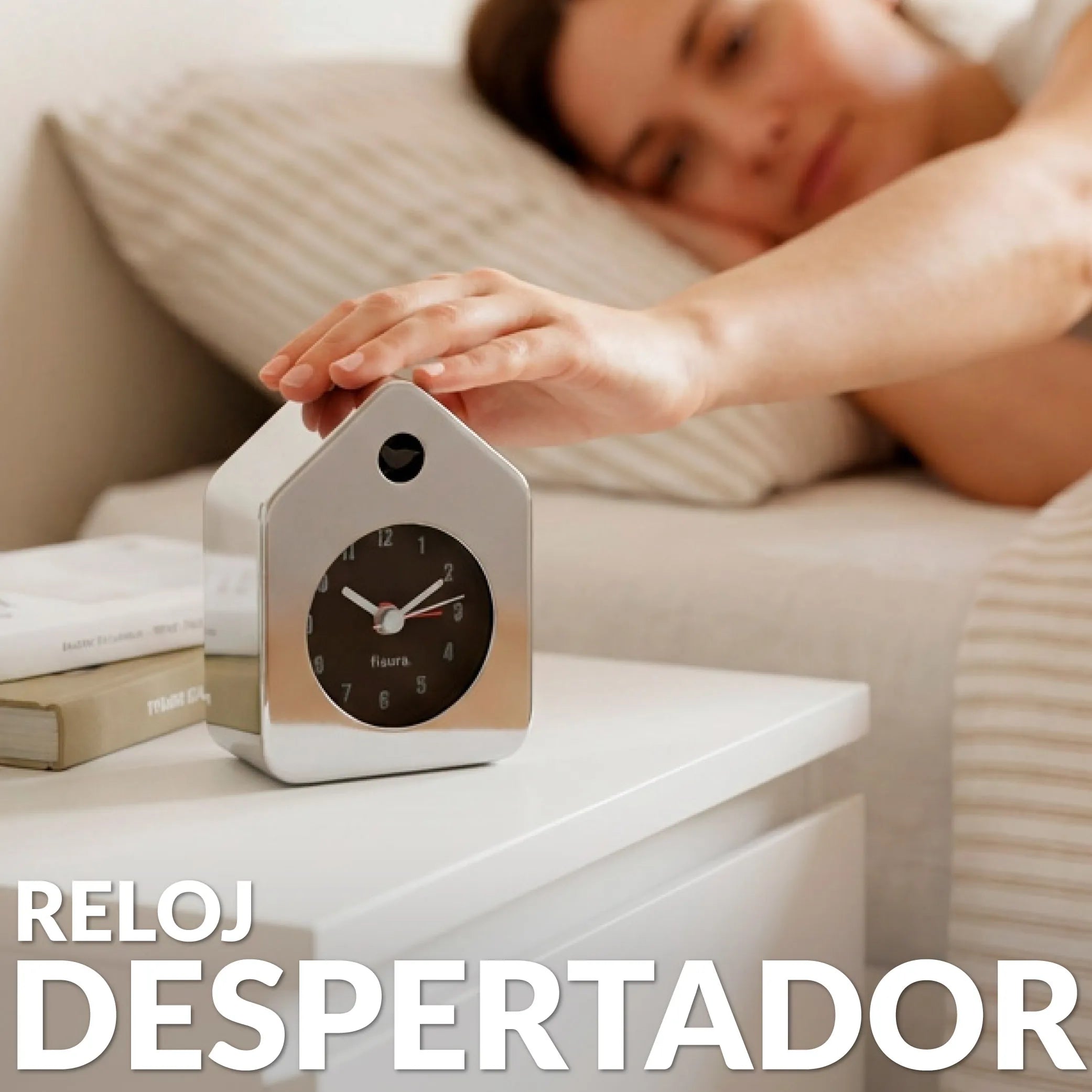 Reloj despertador casita mini cromo