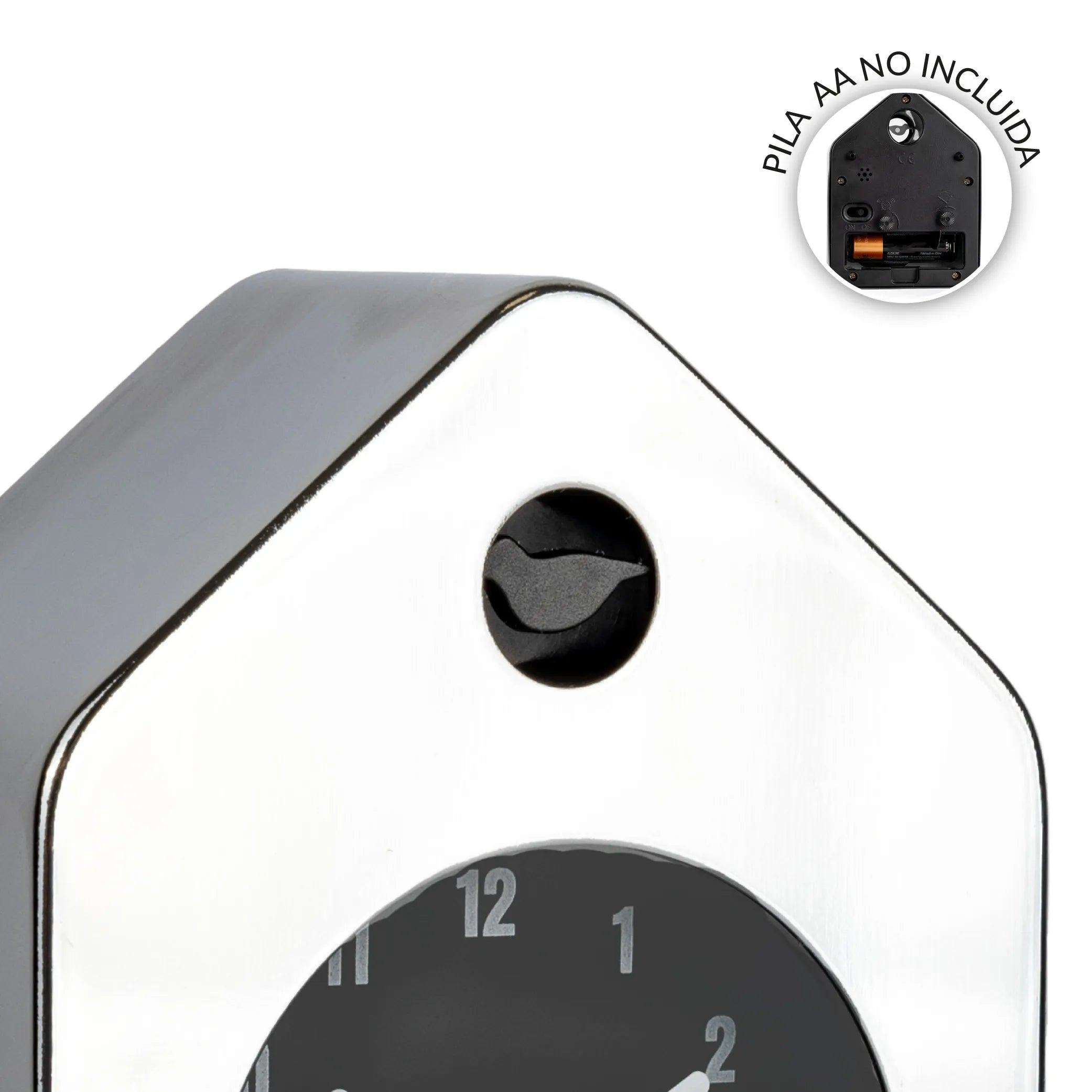 Reloj despertador casita mini cromo