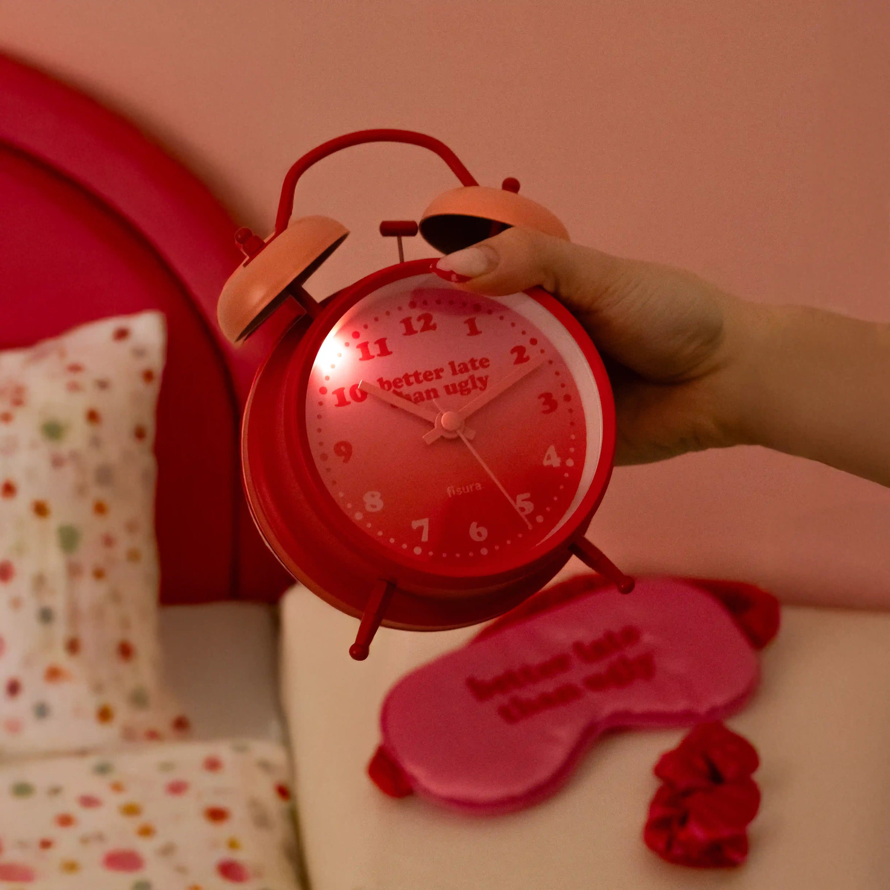 Reloj despertador Retro "Better late than ugly"