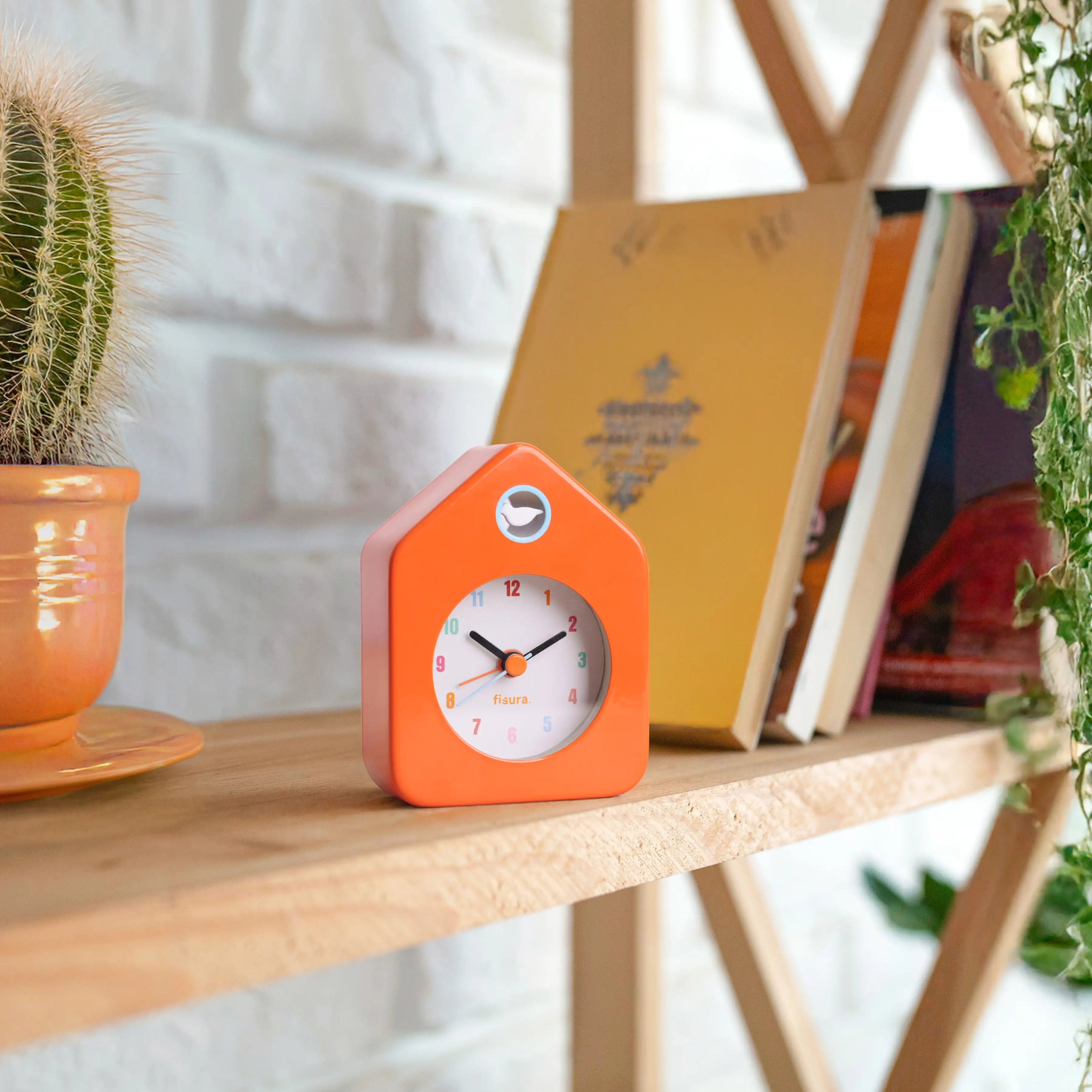 Reloj despertador casita mini naranja