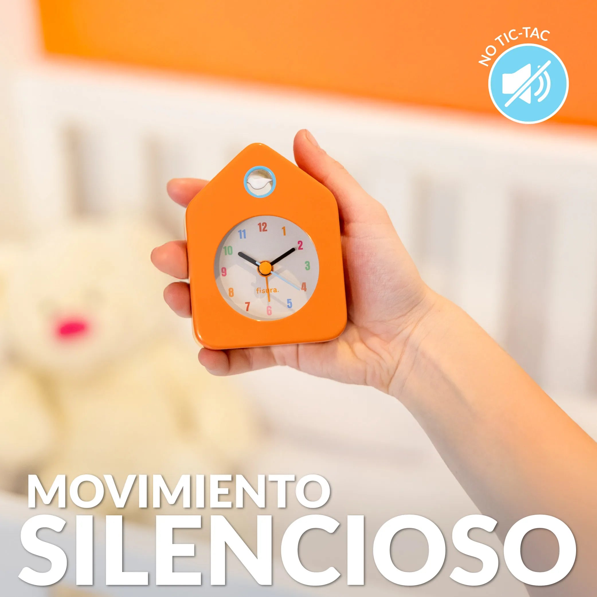Reloj despertador casita mini naranja