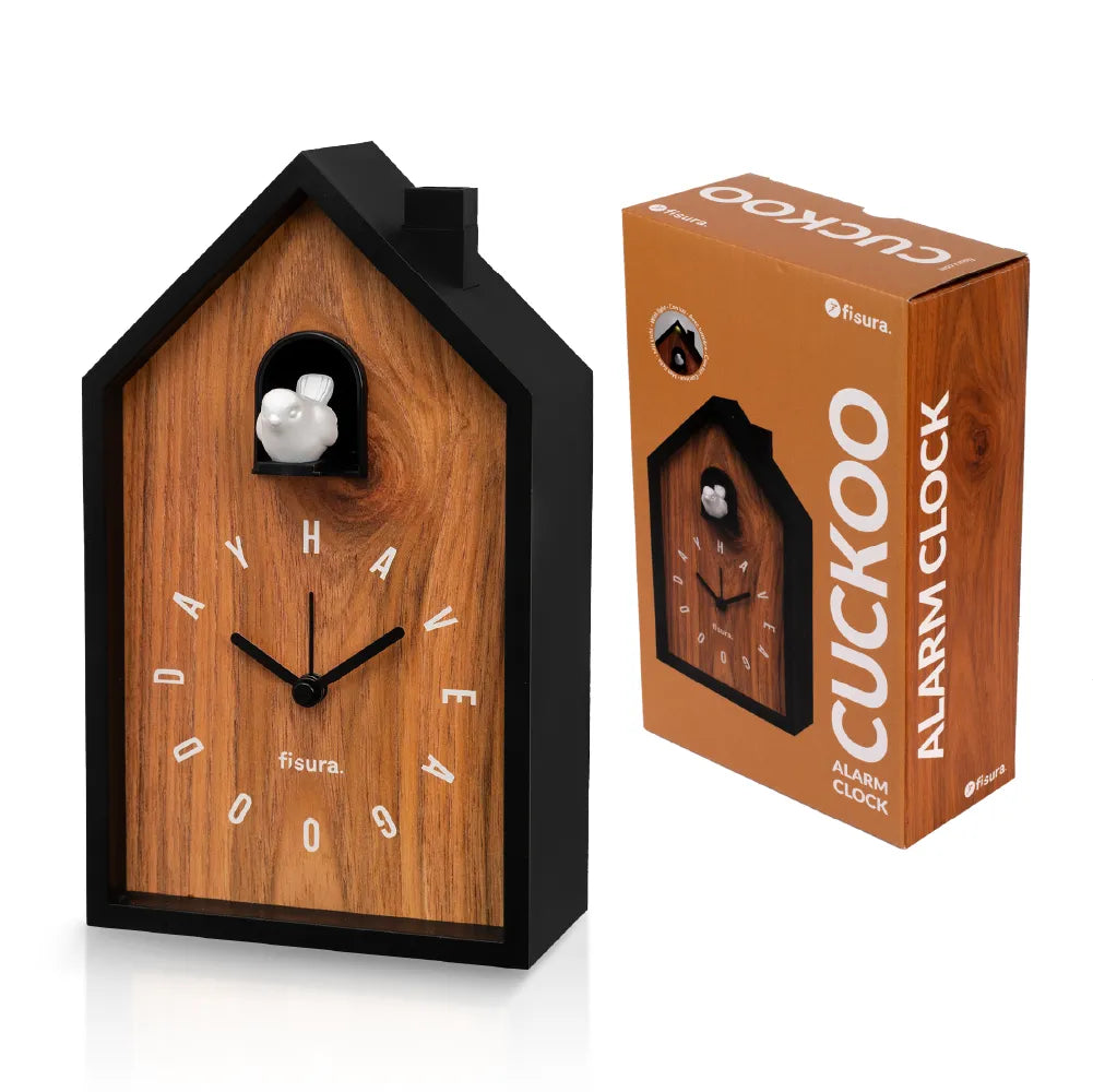 Reloj despertador cuco casita madera