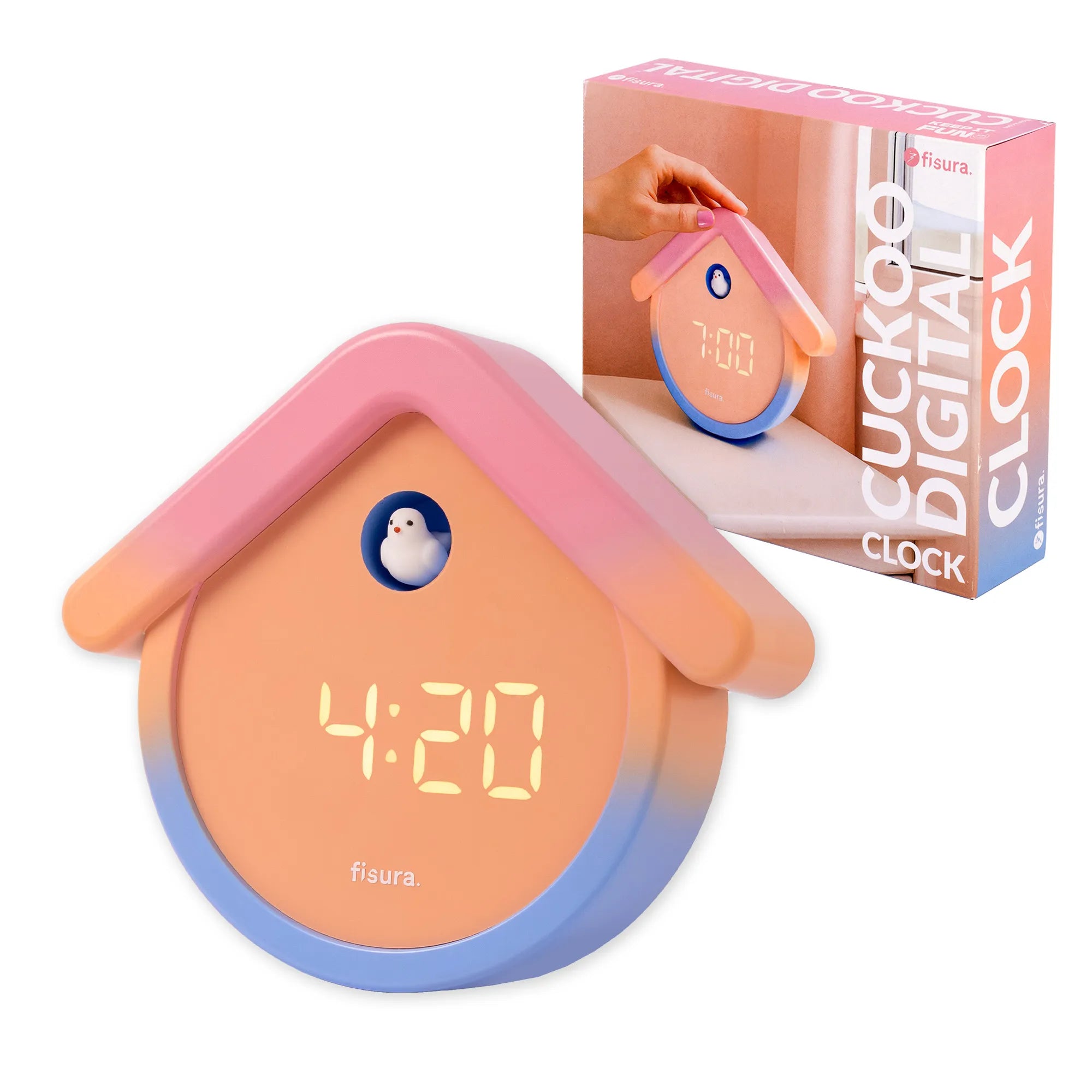 Reloj cuco digital degradado con cable