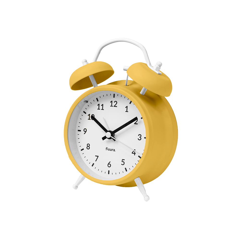 Reloj despertador Retro Amarillo & Blanco