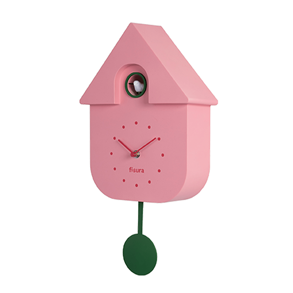 Reloj de cuco rosa y verde
